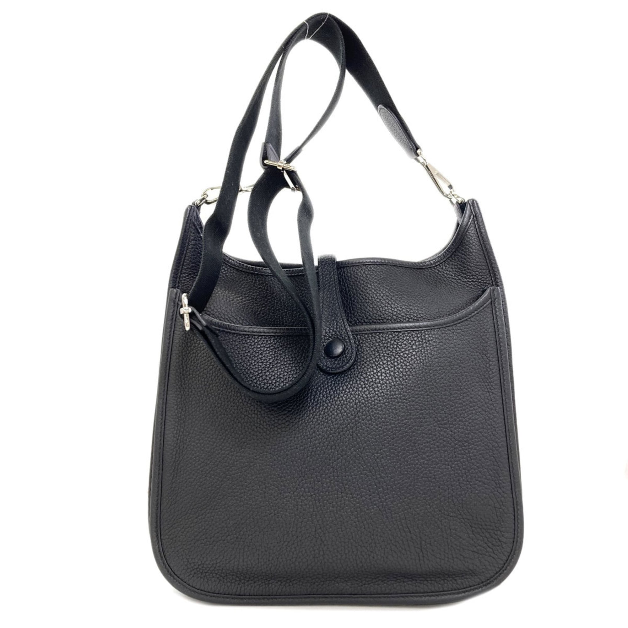 Hermes Black Taurillon Clemence Leather Shoulder Bag