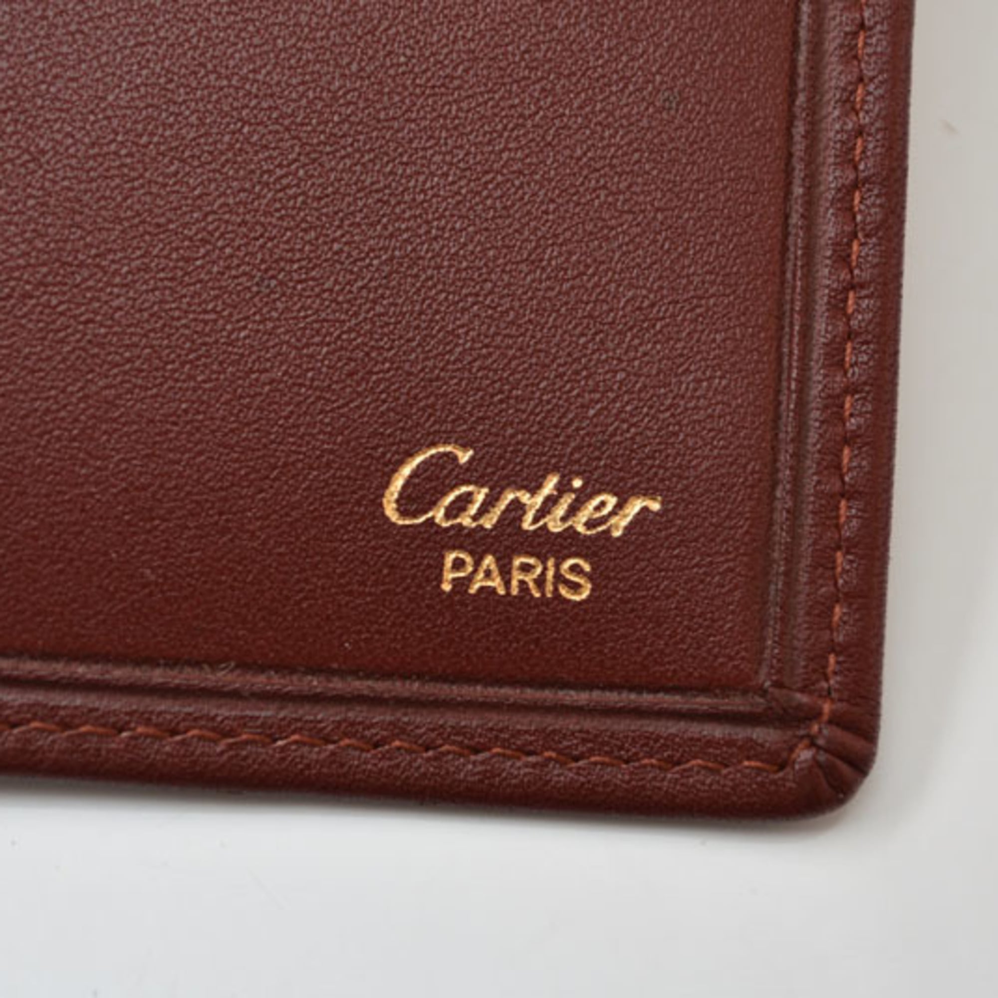 Cartier Bordeaux Leather Wallet (Bi-Fold) (Pre-Owned)