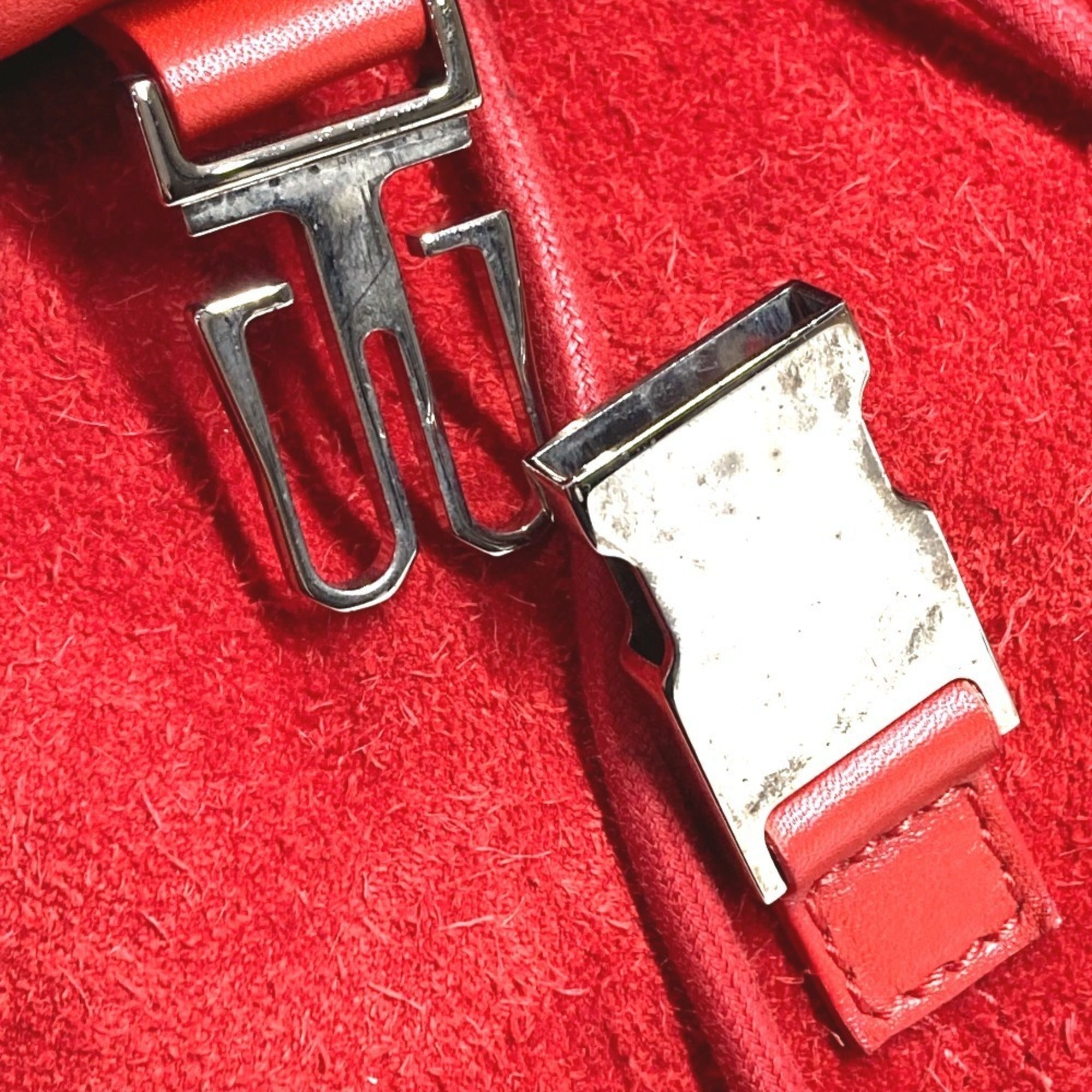 Balenciaga Red Color Leather Suede Backpack (Pre-Owned)