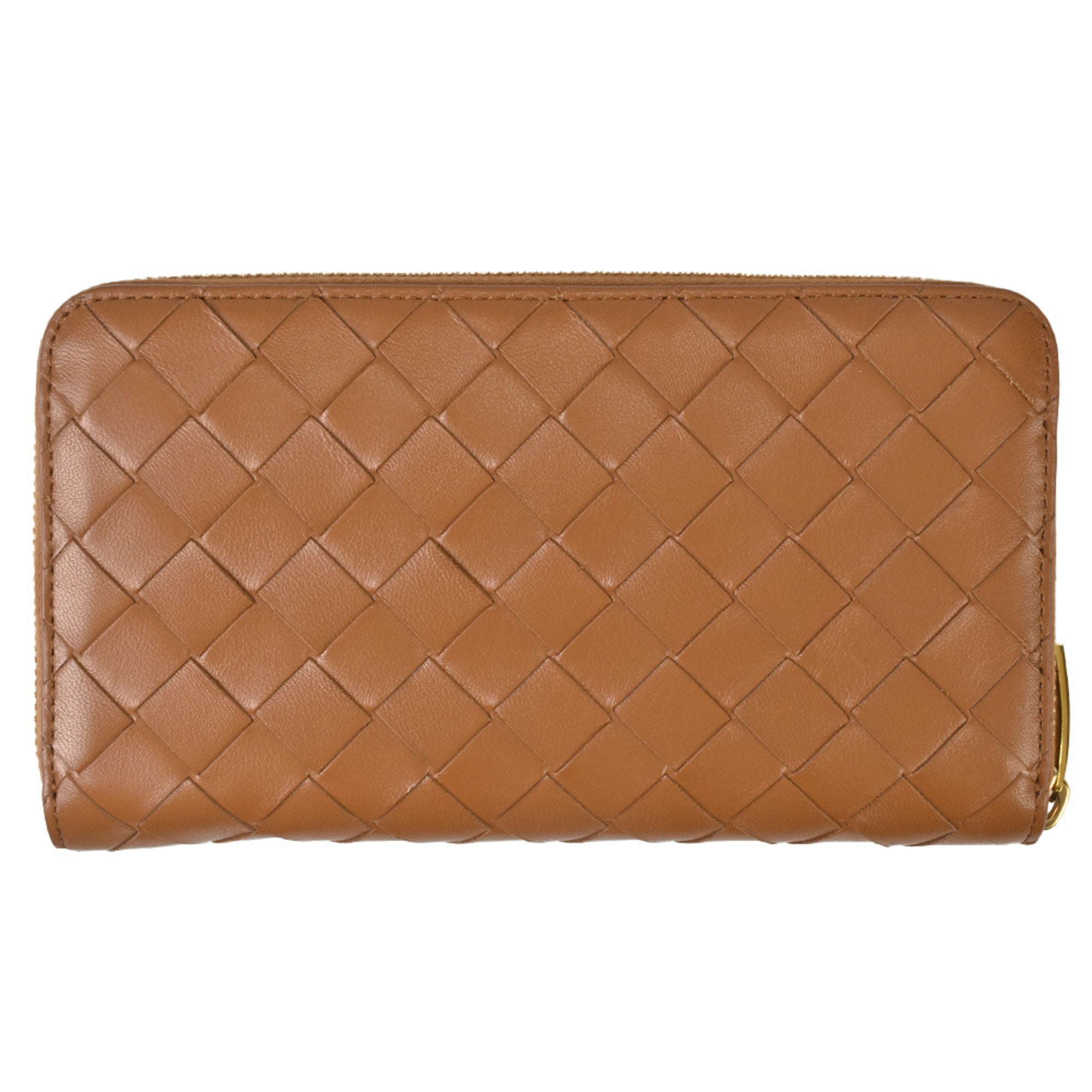 Bottega Veneta Intrecciato Brown Leather Long Wallet (Bi-Fold) (Pre-Owned)