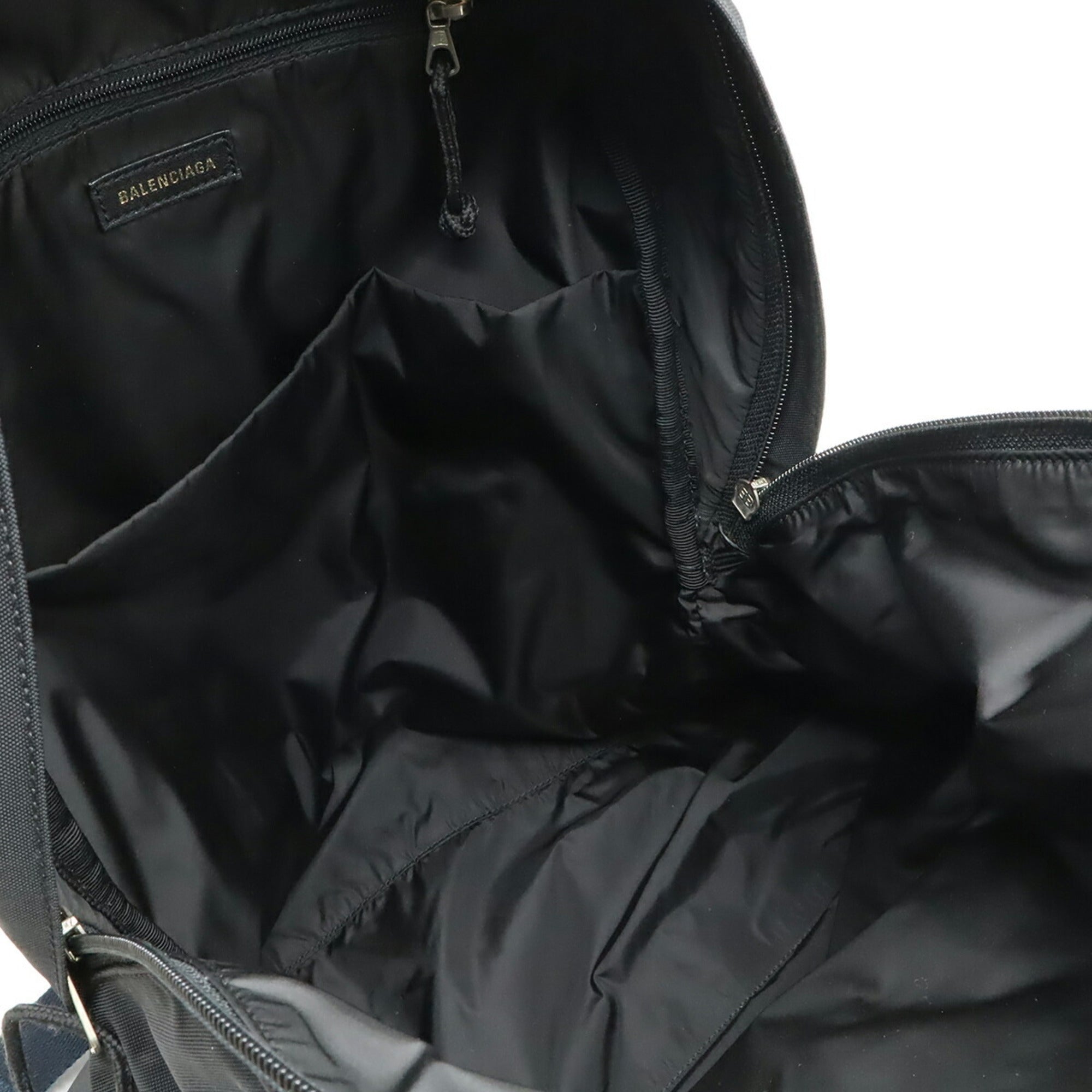 Balenciaga Black Navy White Nylon Canvas Backpack (Pre-Owned)