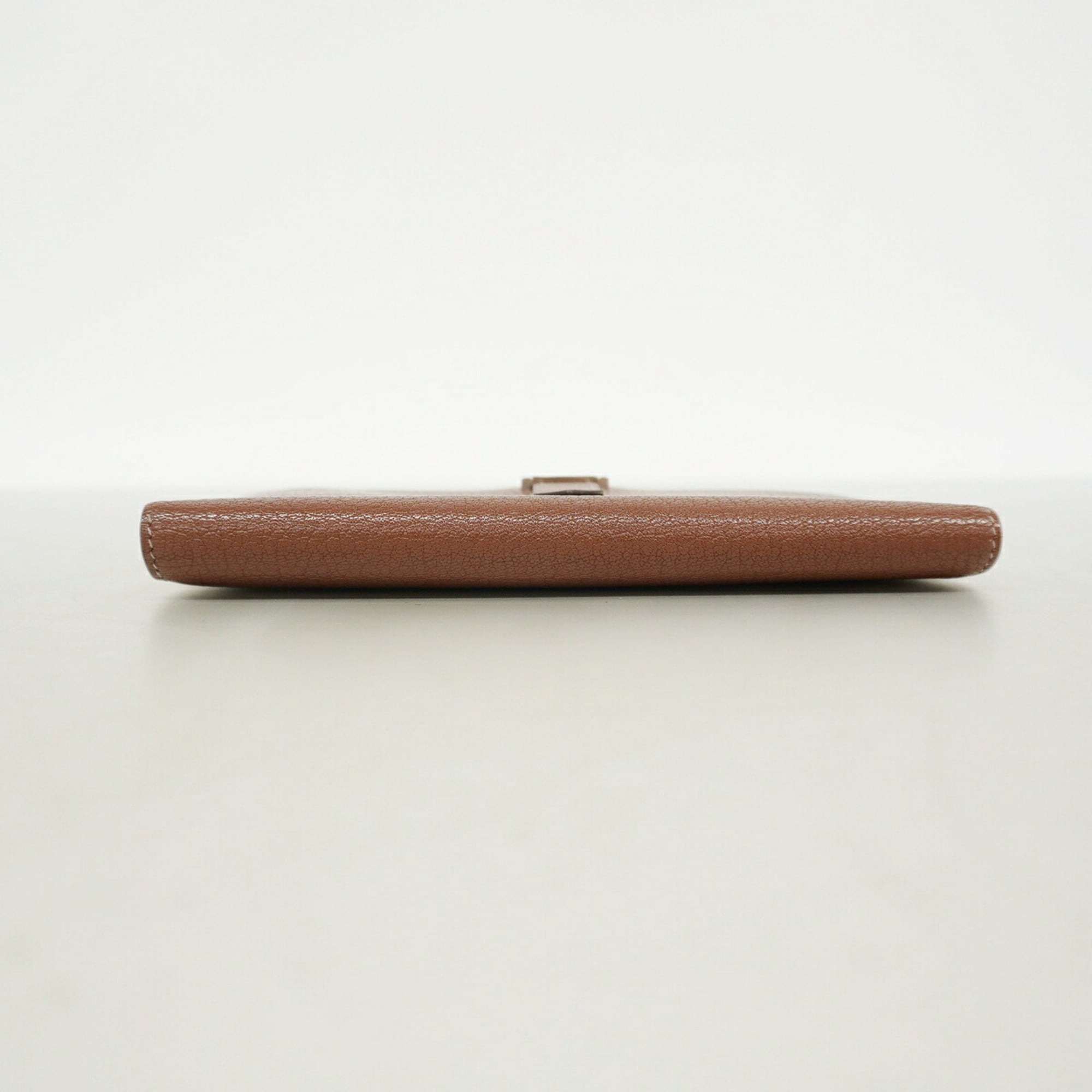 Hermes Marron Chevre Myzore Leather Long Wallet (Bi-Fold) (Pre-Owned)
