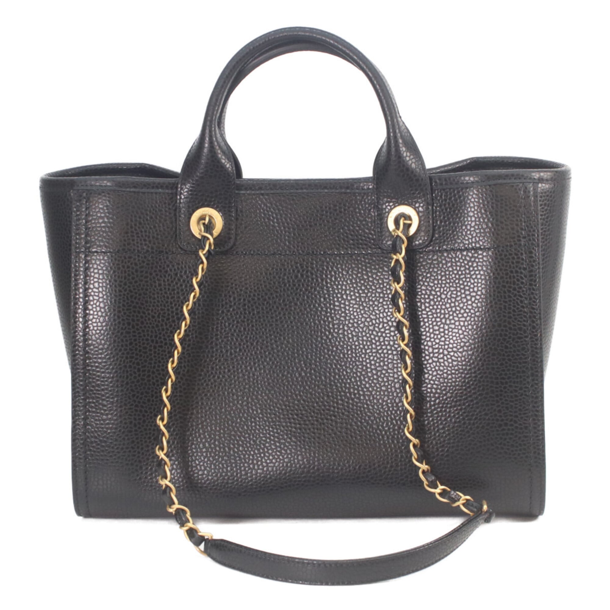 Chanel Black Grained Calfskin Pouch Shoulder Bag (Pre-Owned)