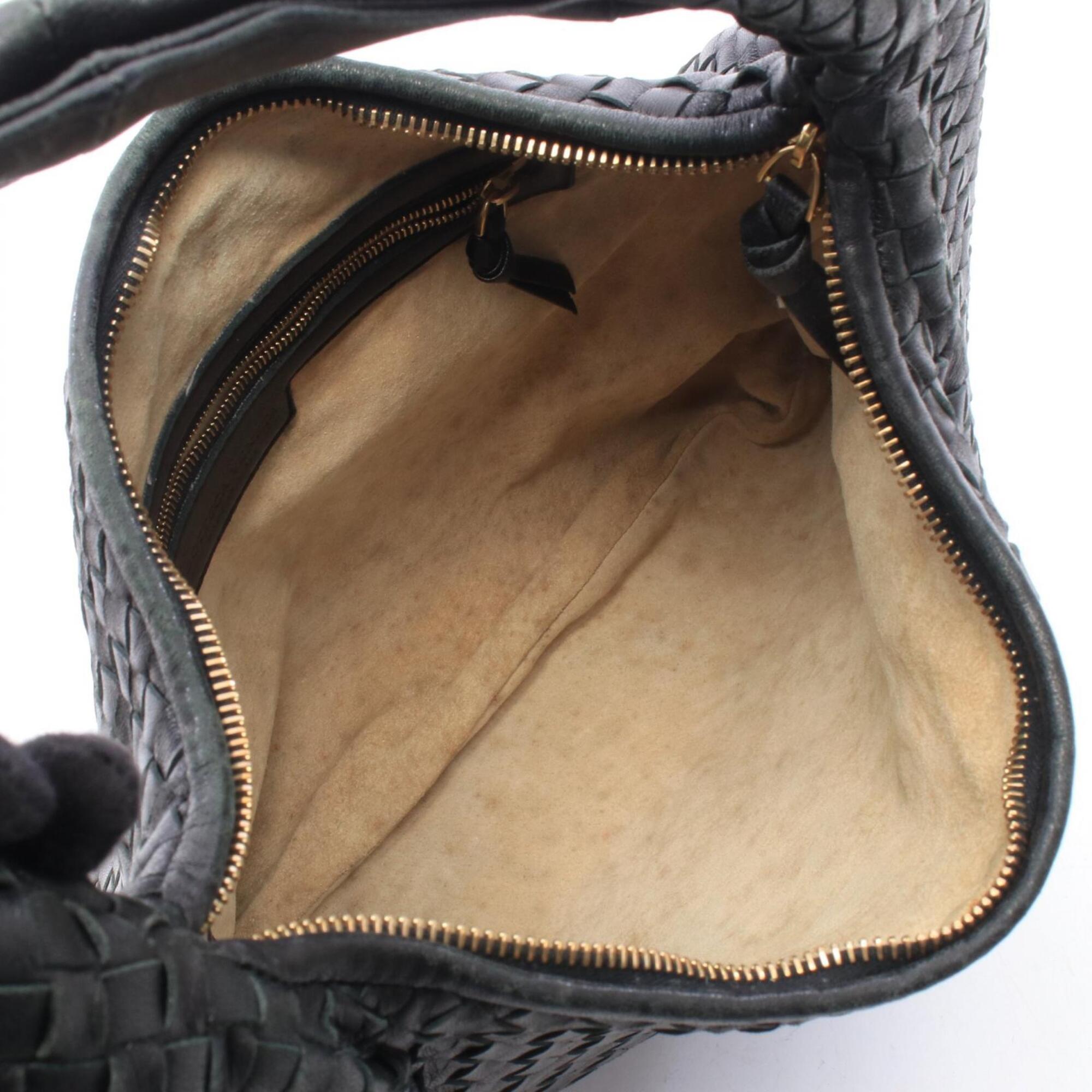 Bottega Veneta Black Intrecciato Handbag Shoulder Bag (Pre-Owned)