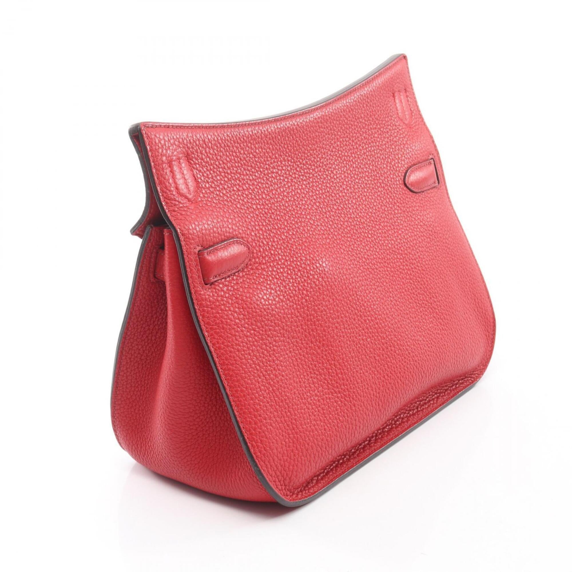 Hermes Bordeaux Red Color Rouge Casaque Taurillon Clemence Leather Leather Handbag Shoulder Bag (Pre-Owned)