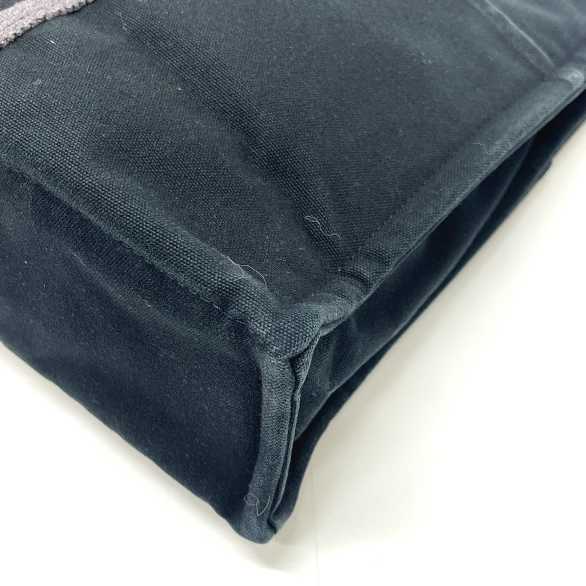 Hermes Black Canvas Handbag Tote Bag (Pre-Owned)