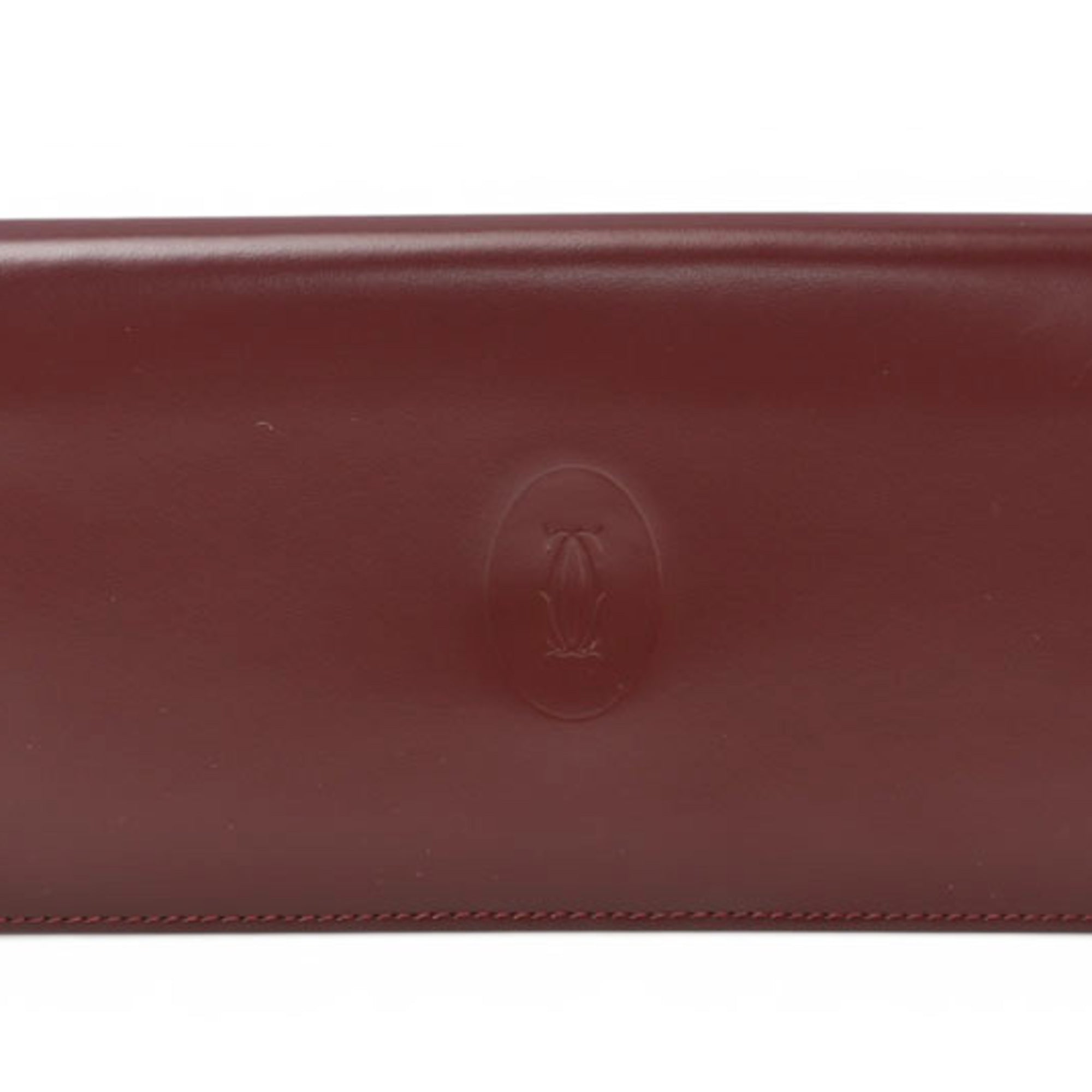 Cartier Bordeaux Leather Long Wallet (Bi-Fold) (Pre-Owned)