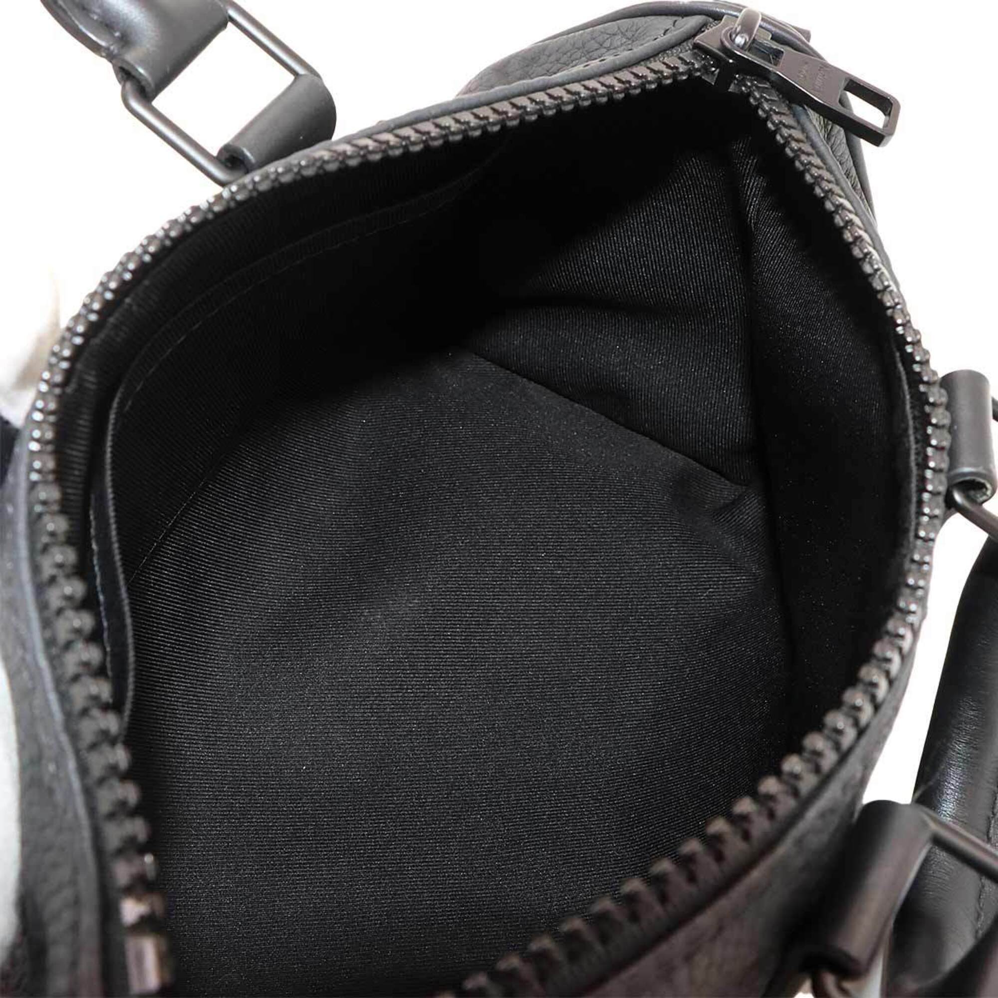 Louis Vuitton Black Leather Handbag Shoulder Bag (Pre-Owned)