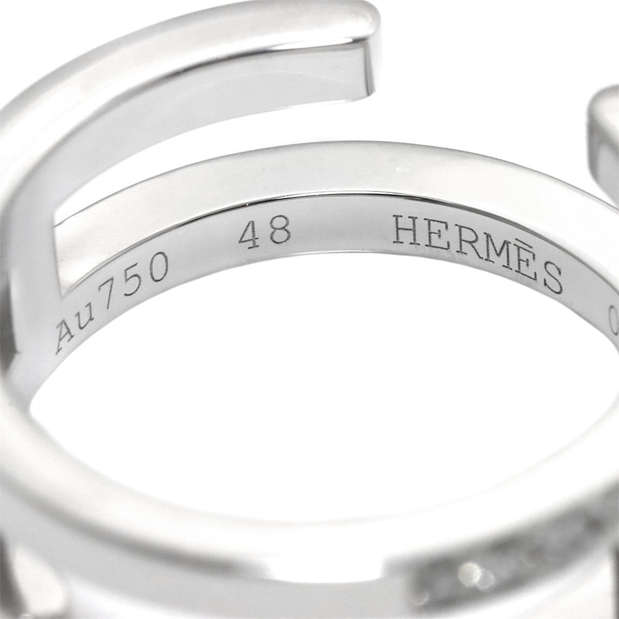 Hermes White Gold (18K) Band Ring (Pre-Owned)