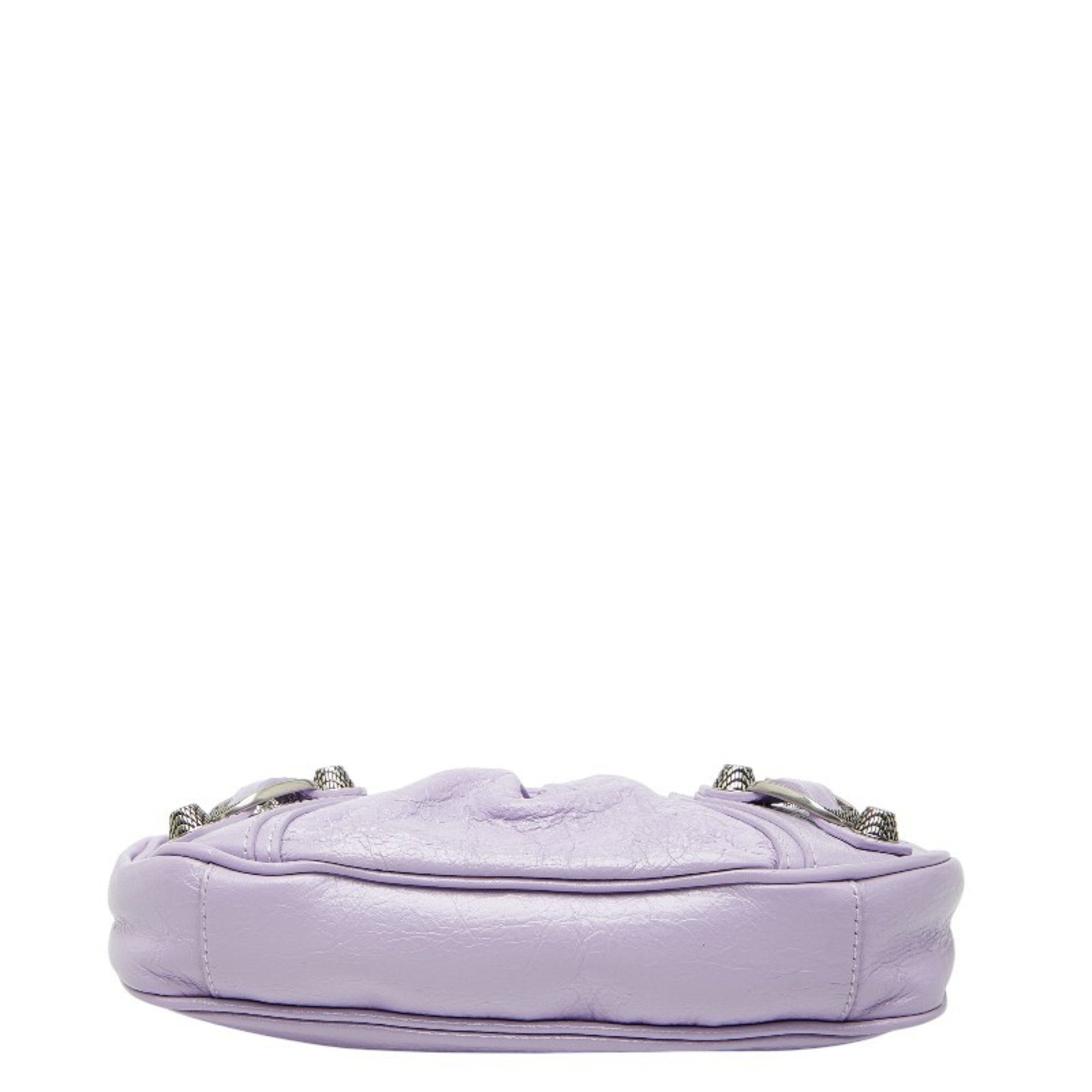 Balenciaga Purple Leather Handbag Shoulder Bag (Pre-Owned)