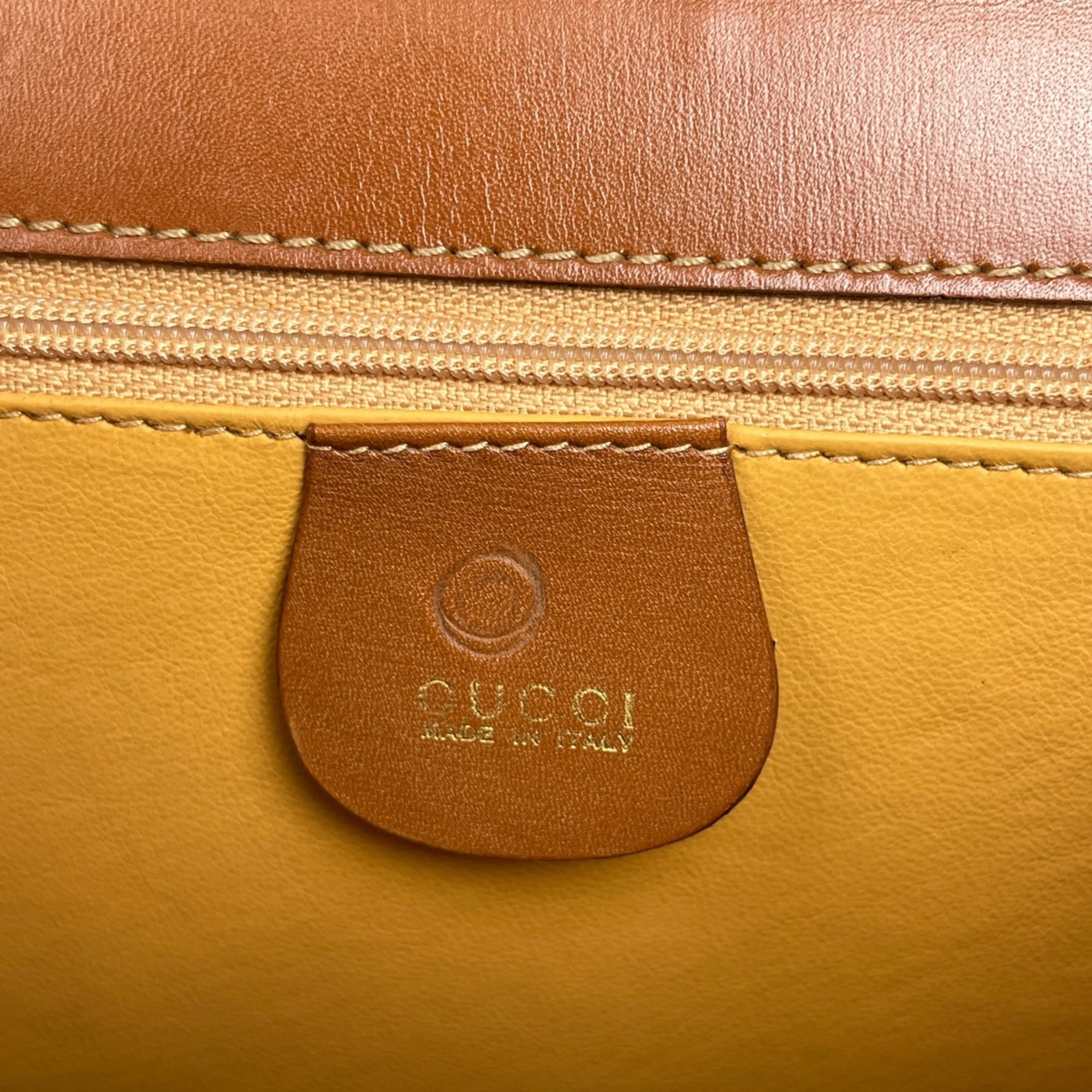 Gucci Brown Leather Handbag Shoulder Bag (Pre-Owned)