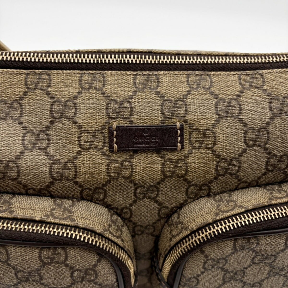 Gucci Beige Dark Brown Pvc Leather Shoulder Bag (Pre-Owned)