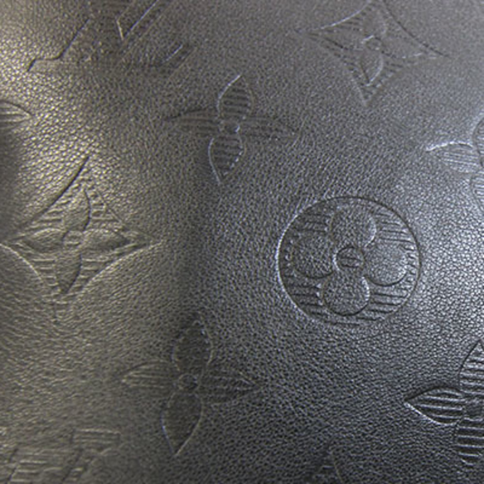 Louis Vuitton Black Monogram Shadow Leather Clutch Bag Handbag Pouch (Pre-Owned)