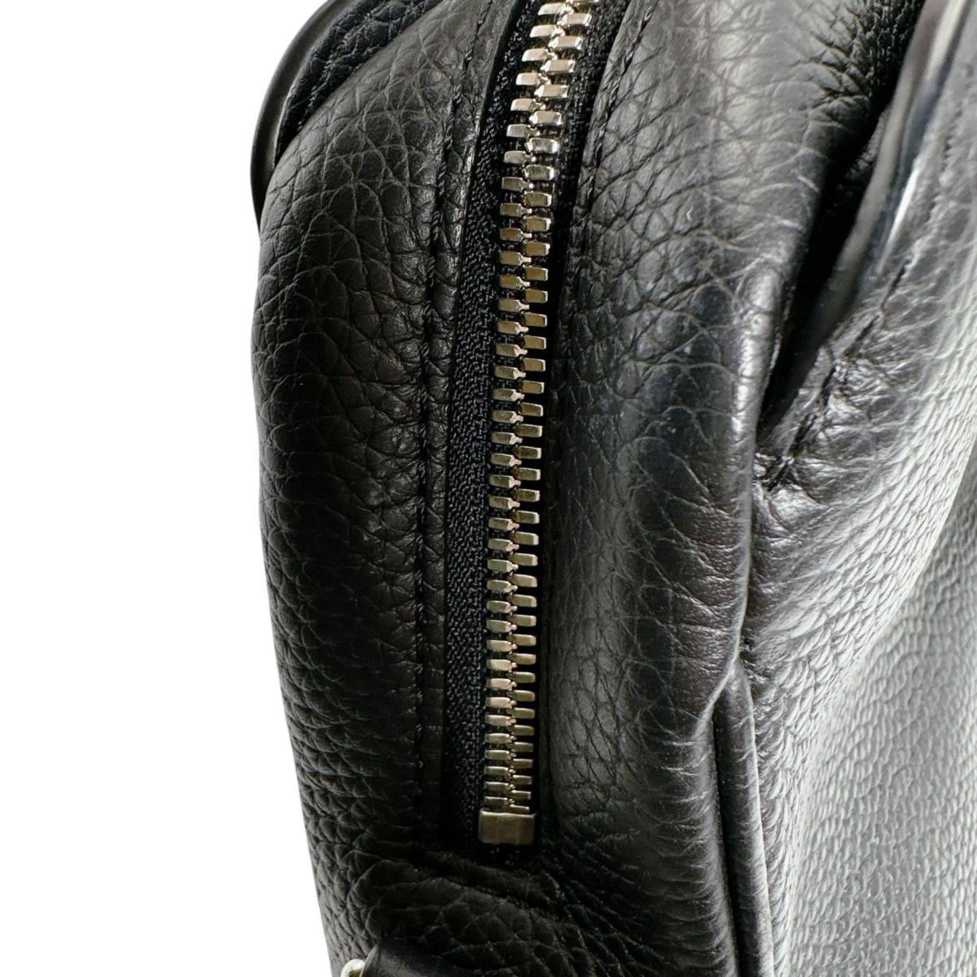 Louis Vuitton Black Noir Leather Briefcase Handbag (Pre-Owned)