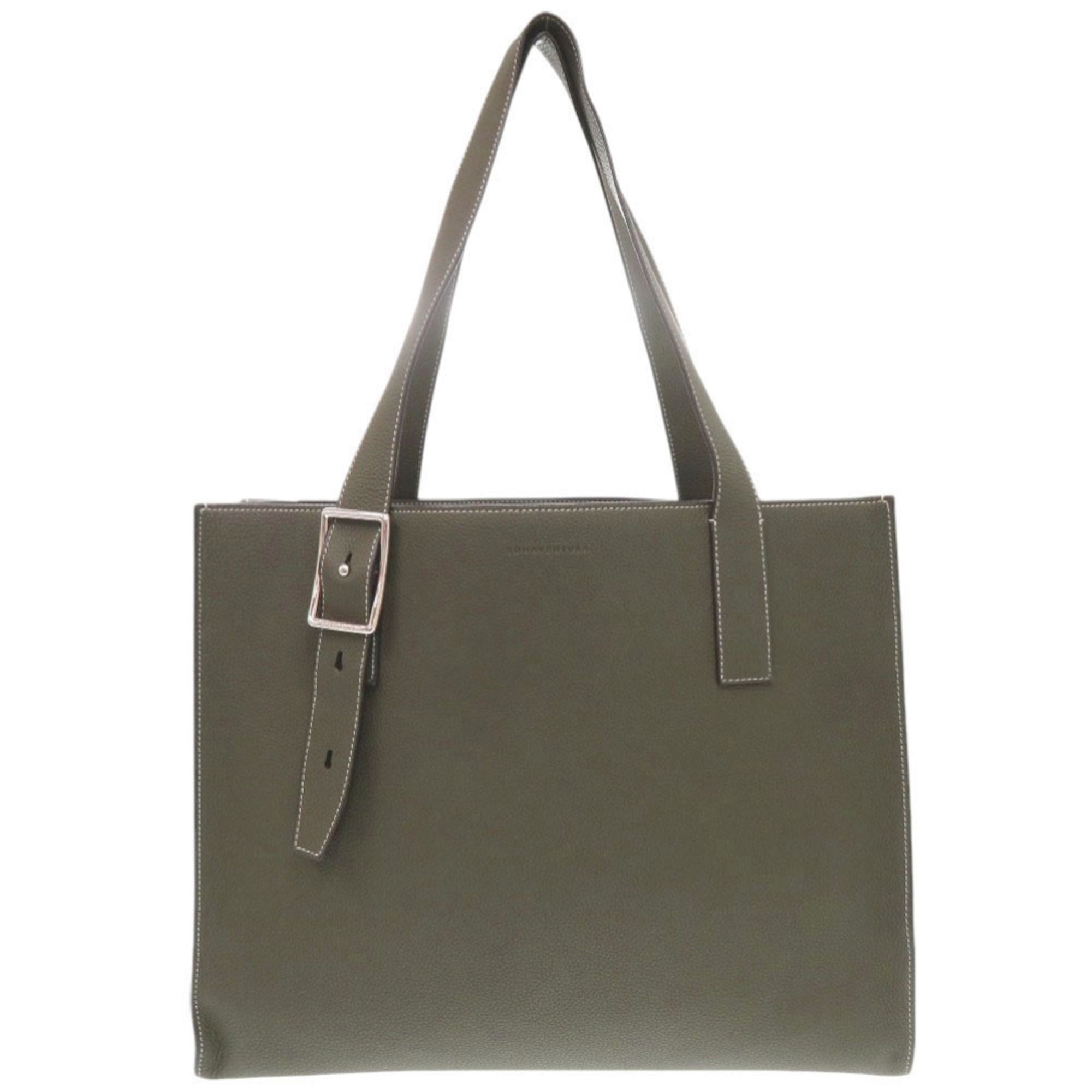Bonaventura Olive Leather Tote Bag (Pre-Owned)