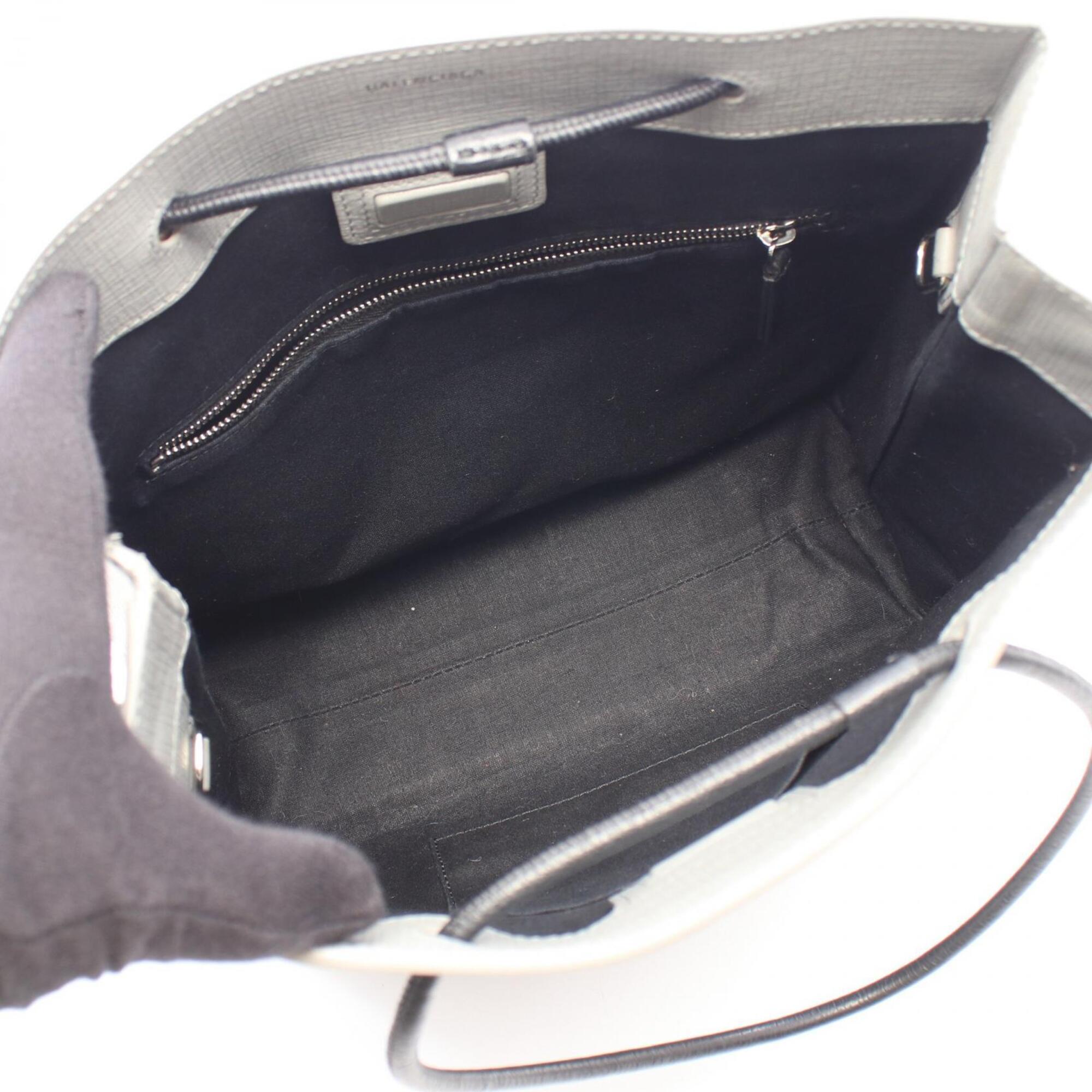 Balenciaga Black Gray Leather Handbag Tote Bag (Pre-Owned)