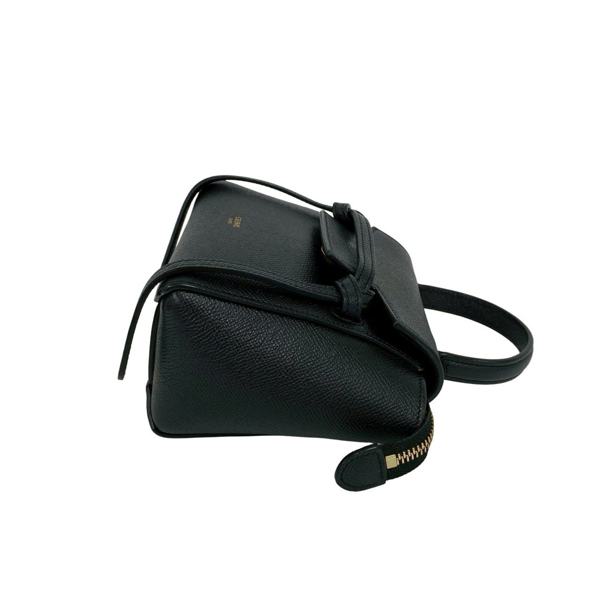 Celine Black Leather Handbag Pochette Shoulder Bag (Pre-Owned)