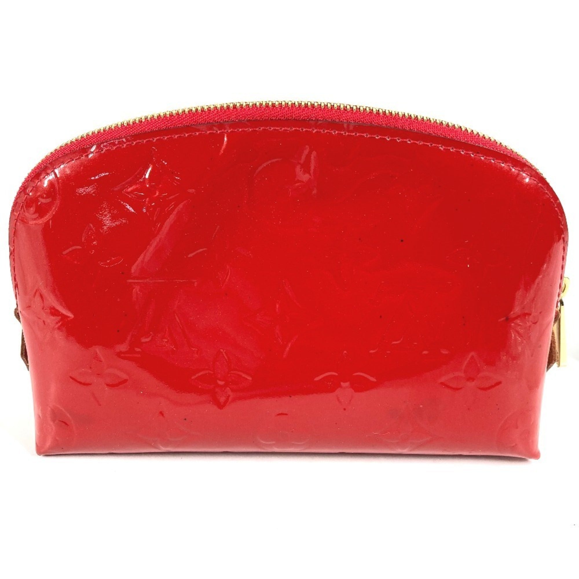 Louis Vuitton Pomme D'amour Red Color Monogram Vernis Canvas Handbag Pouch (Pre-Owned)