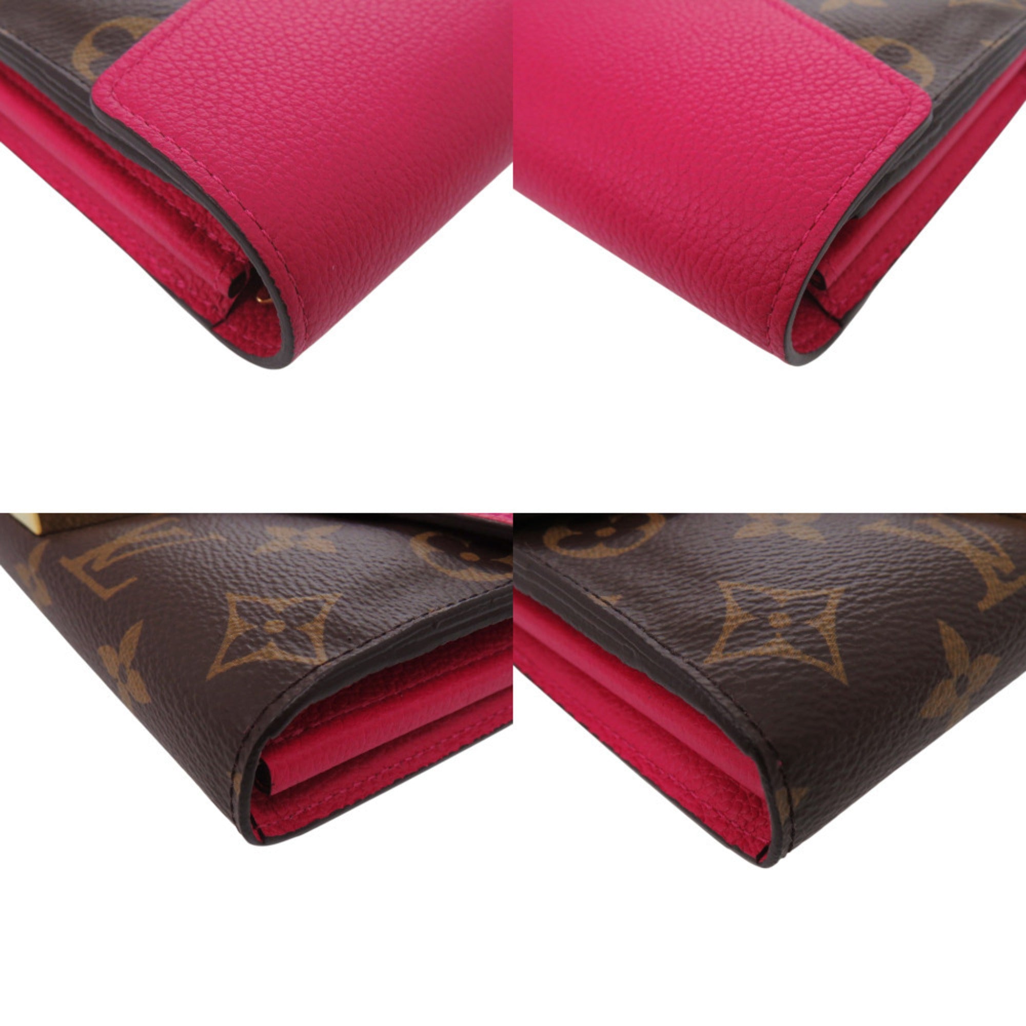 Louis Vuitton Brown Monogram Pink Monogram Long Wallet (Bi-Fold) (Pre-Owned)