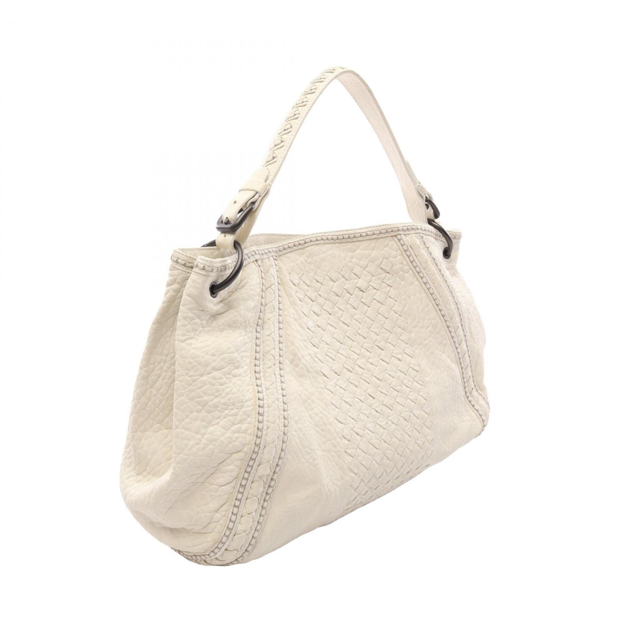 Bottega Veneta White Intrecciato Handbag Shoulder Bag (Pre-Owned)