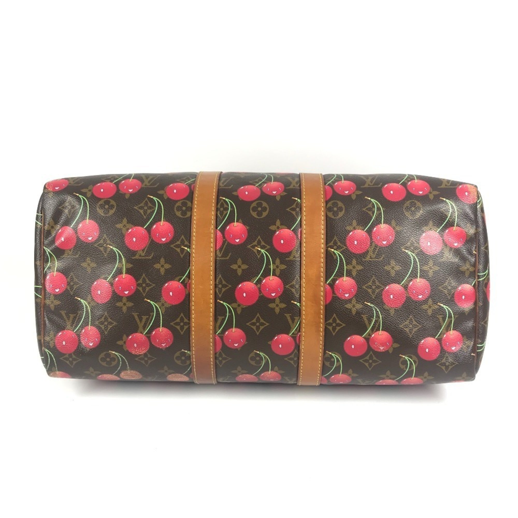 Louis Vuitton Brown Monogram Cherry Red Color Monogram Boston Bag (Pre-Owned)