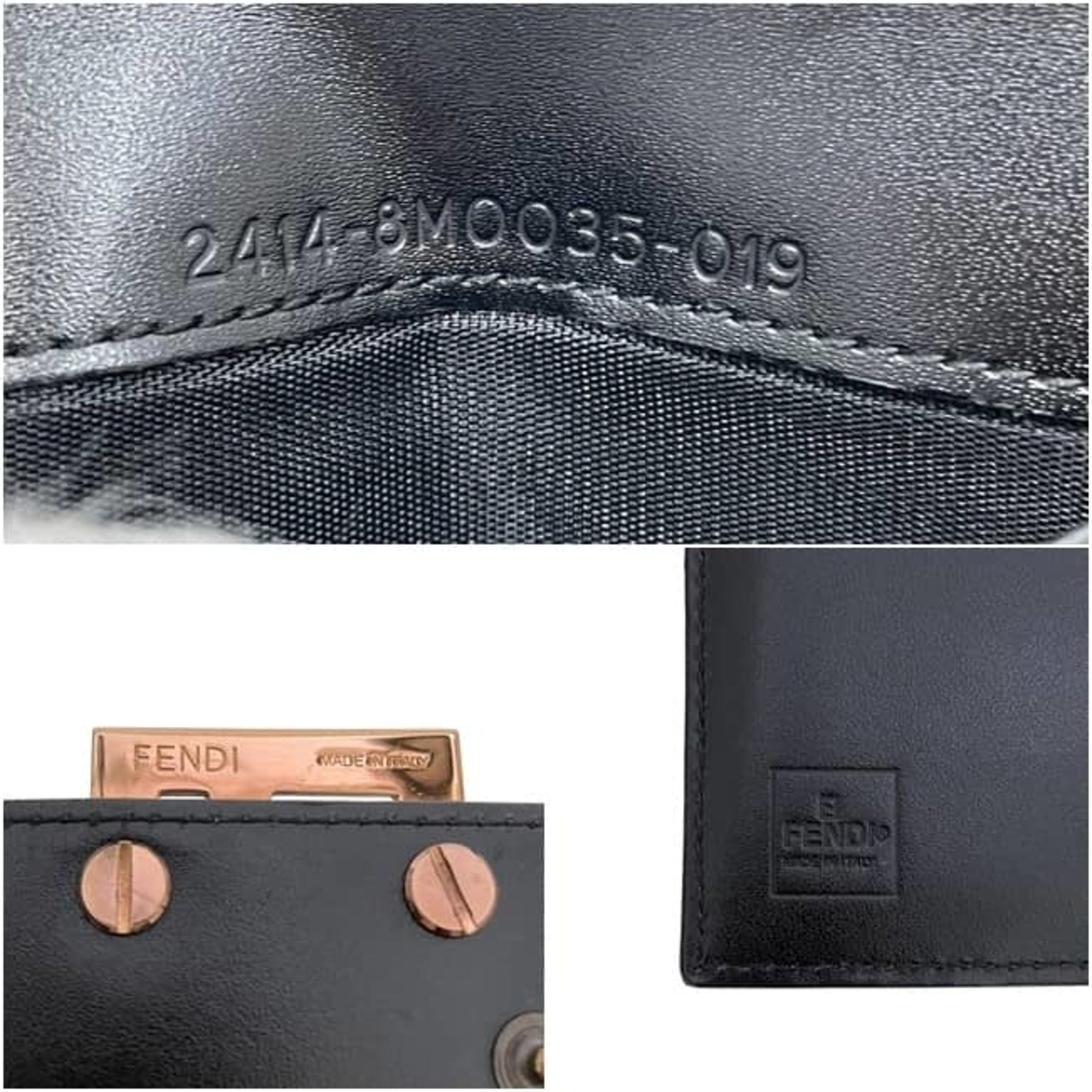 Fendi Black Brown Canvas Leather Wallet (Bi-Fold) (Pre-Owned)