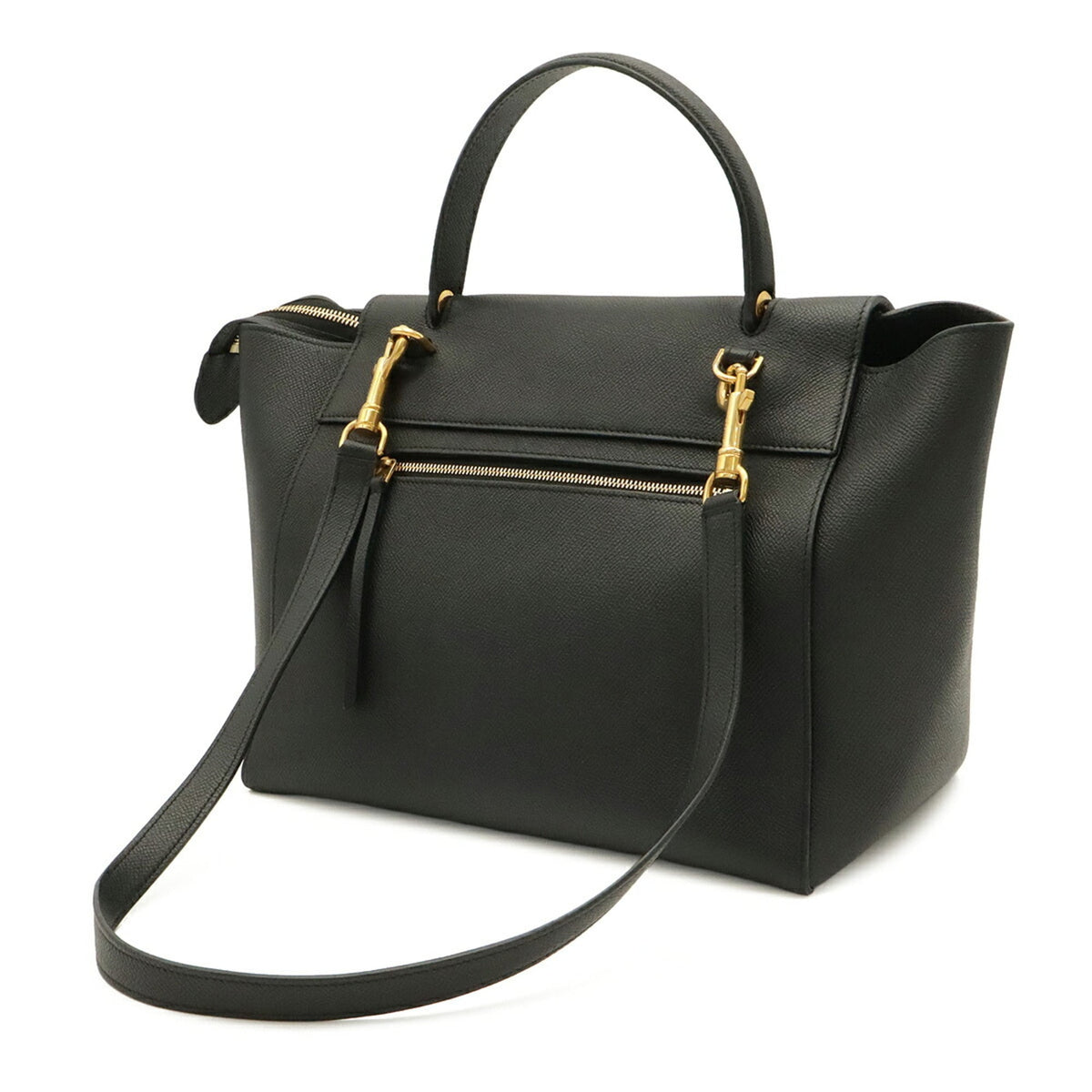 Celine Black Leather Handbag Shoulder Bag Tote Bag (Pre-Owned)