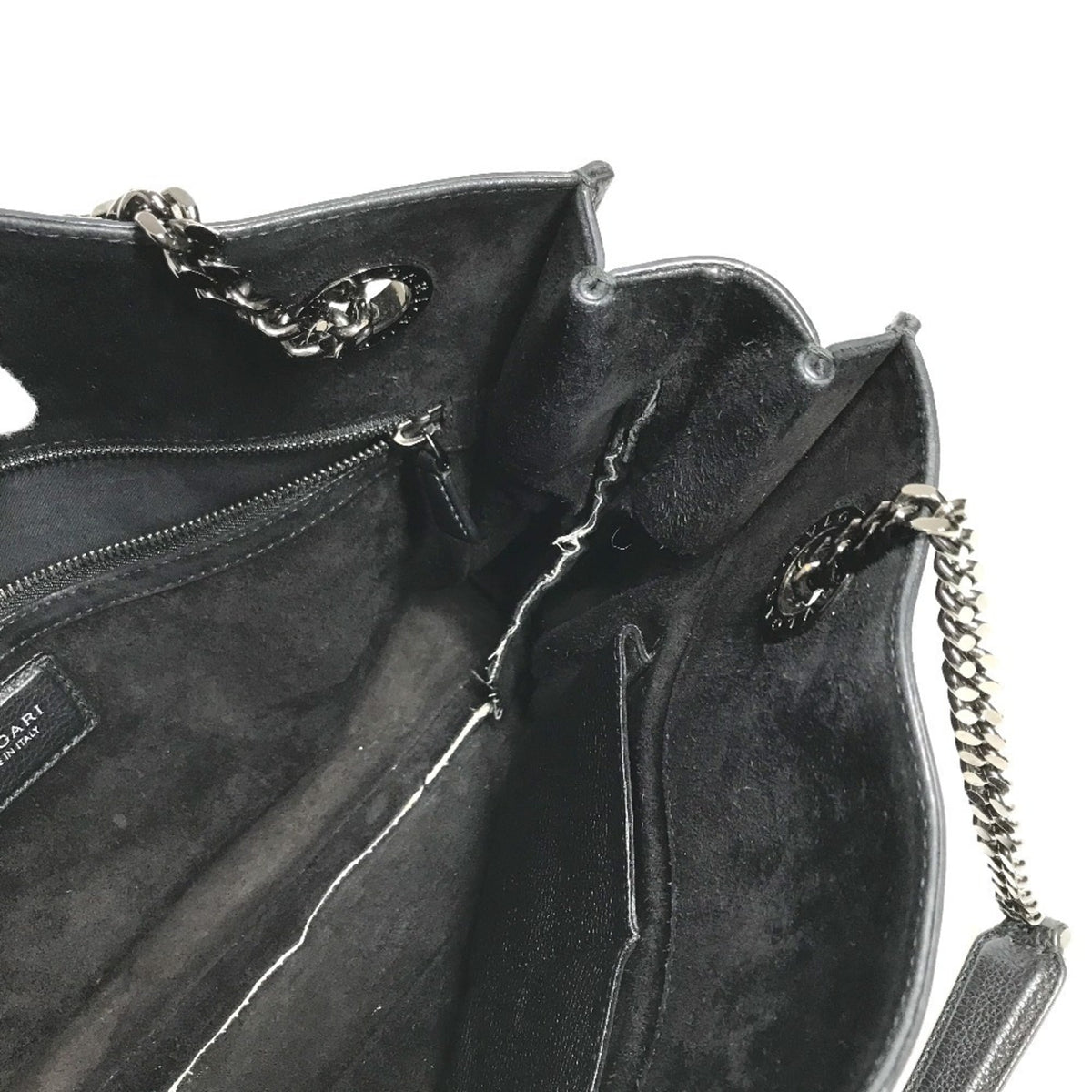 Bvlgari Black Leather Shoulder Bag Tote Bag (Pre-Owned)