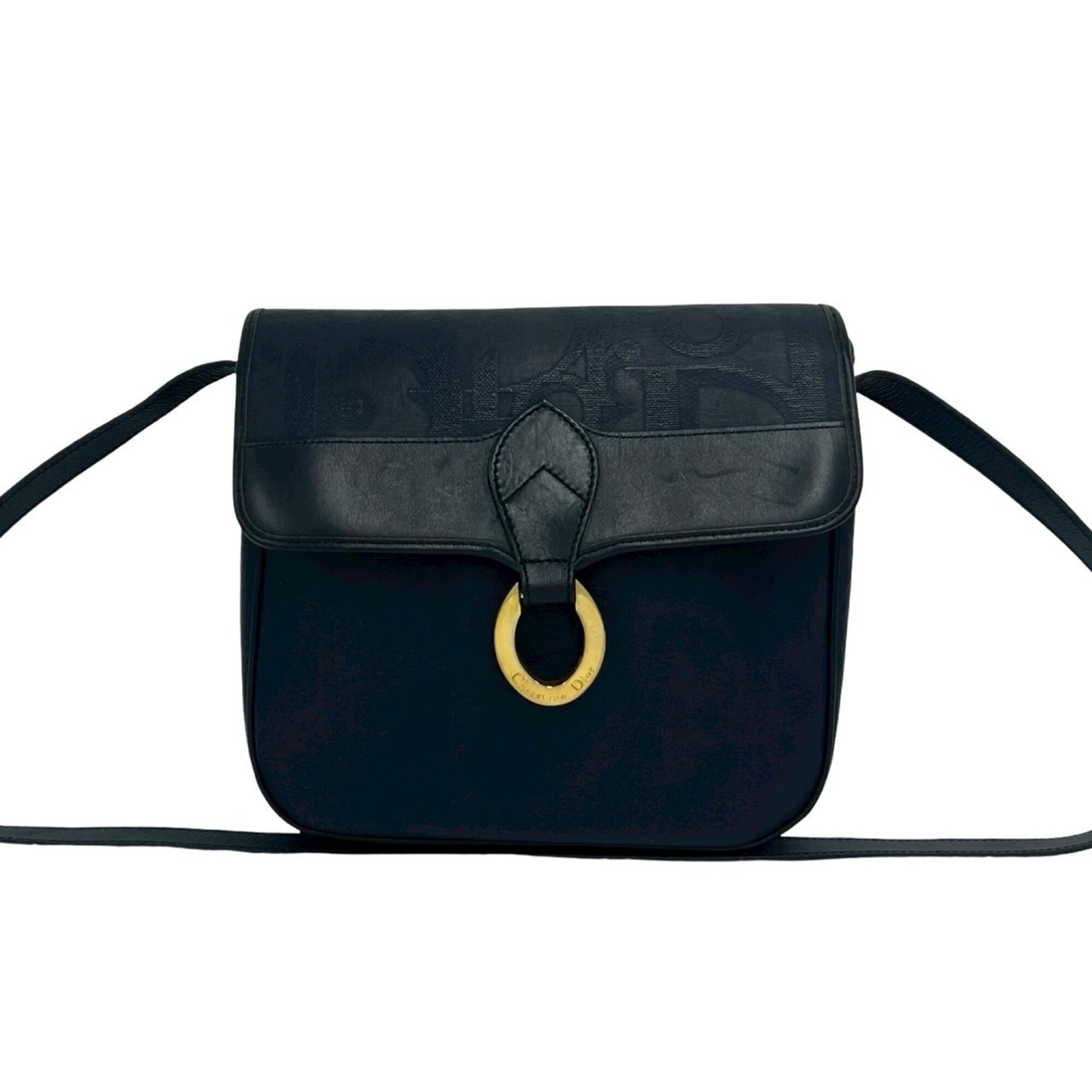 Christian Dior Navy Leather Pvc Pochette Shoulder Bag (Pre-Owned)