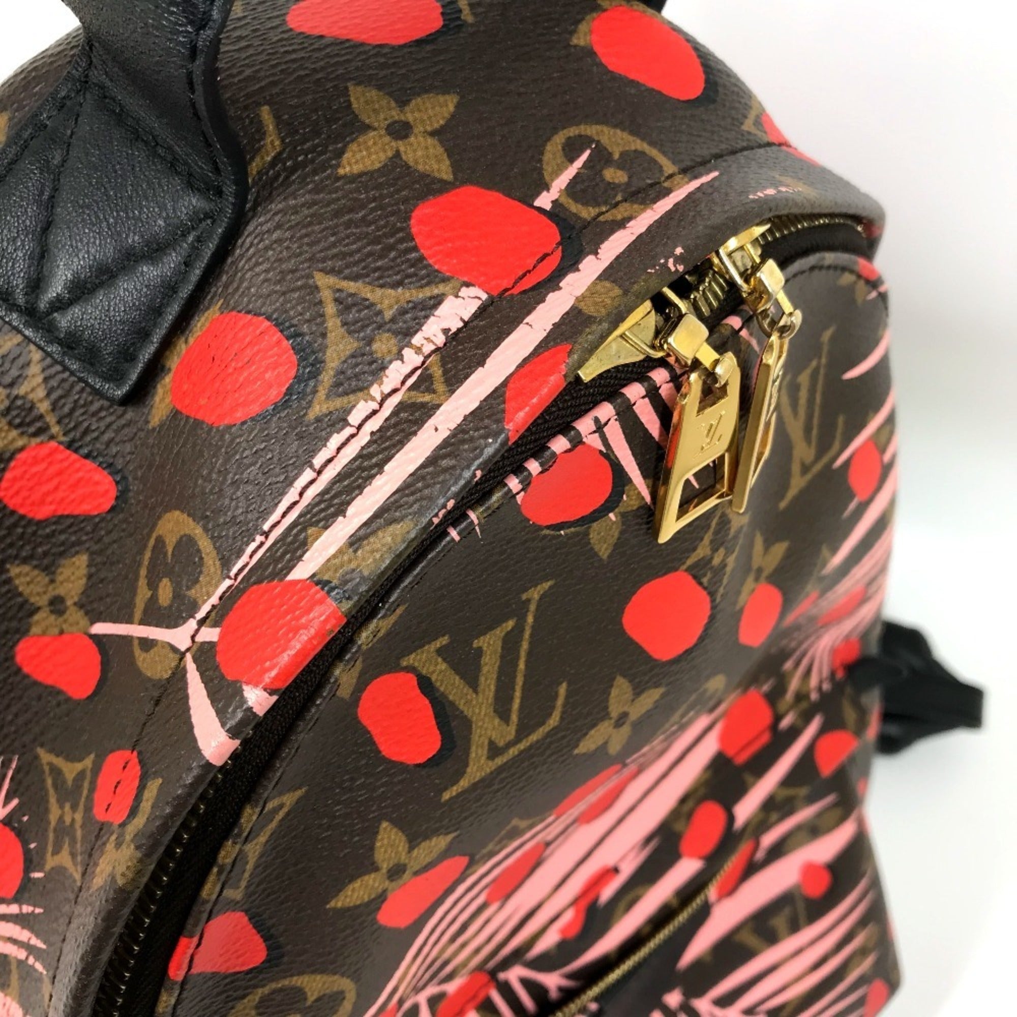 Louis Vuitton Brown Pink Red Color Monogram Backpack (Pre-Owned)