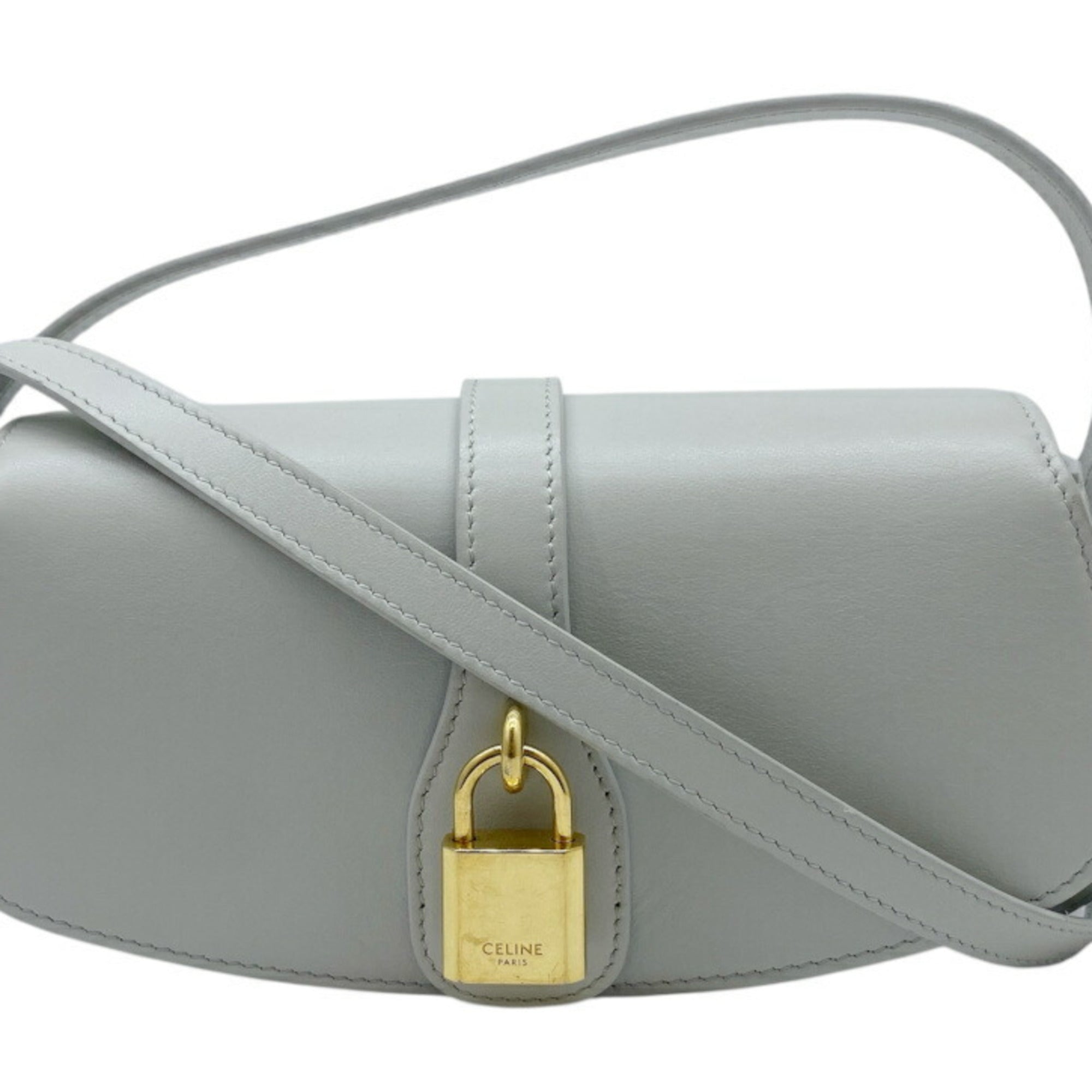 Celine Light Gray Leather Handbag (Pre-Owned)