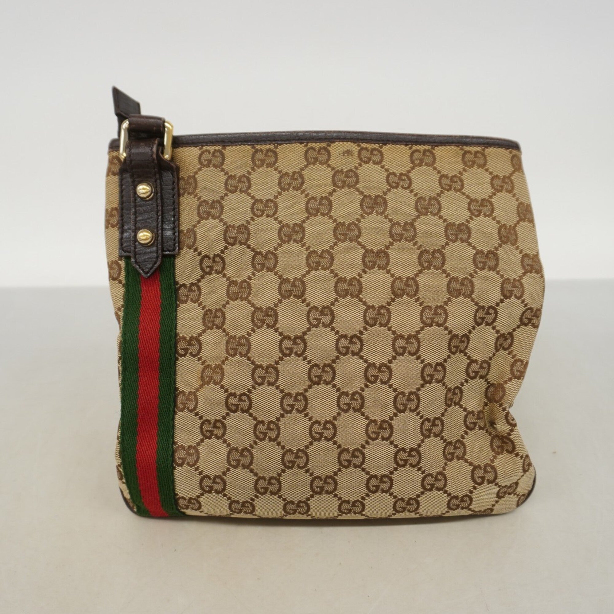 Gucci Beige Canvas Shoulder Bag (Pre-Owned)