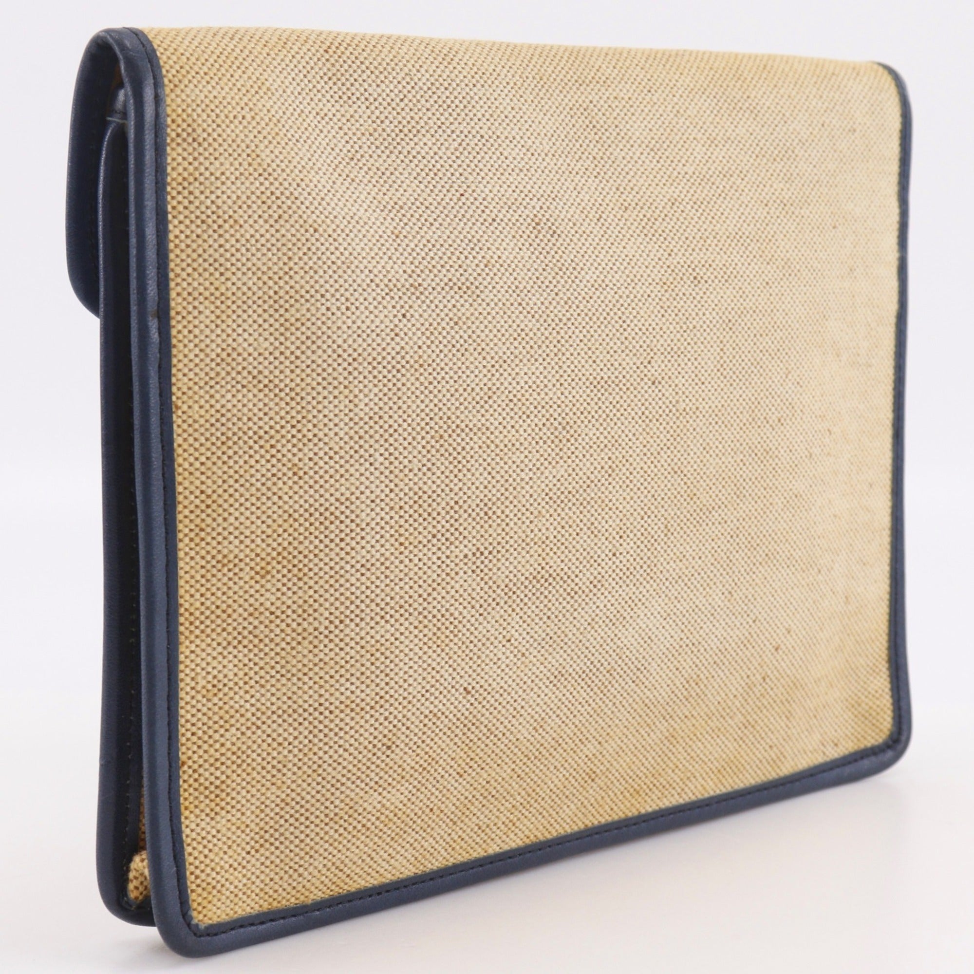 Celine Beige Canvas Clutch Bag (Pre-Owned)