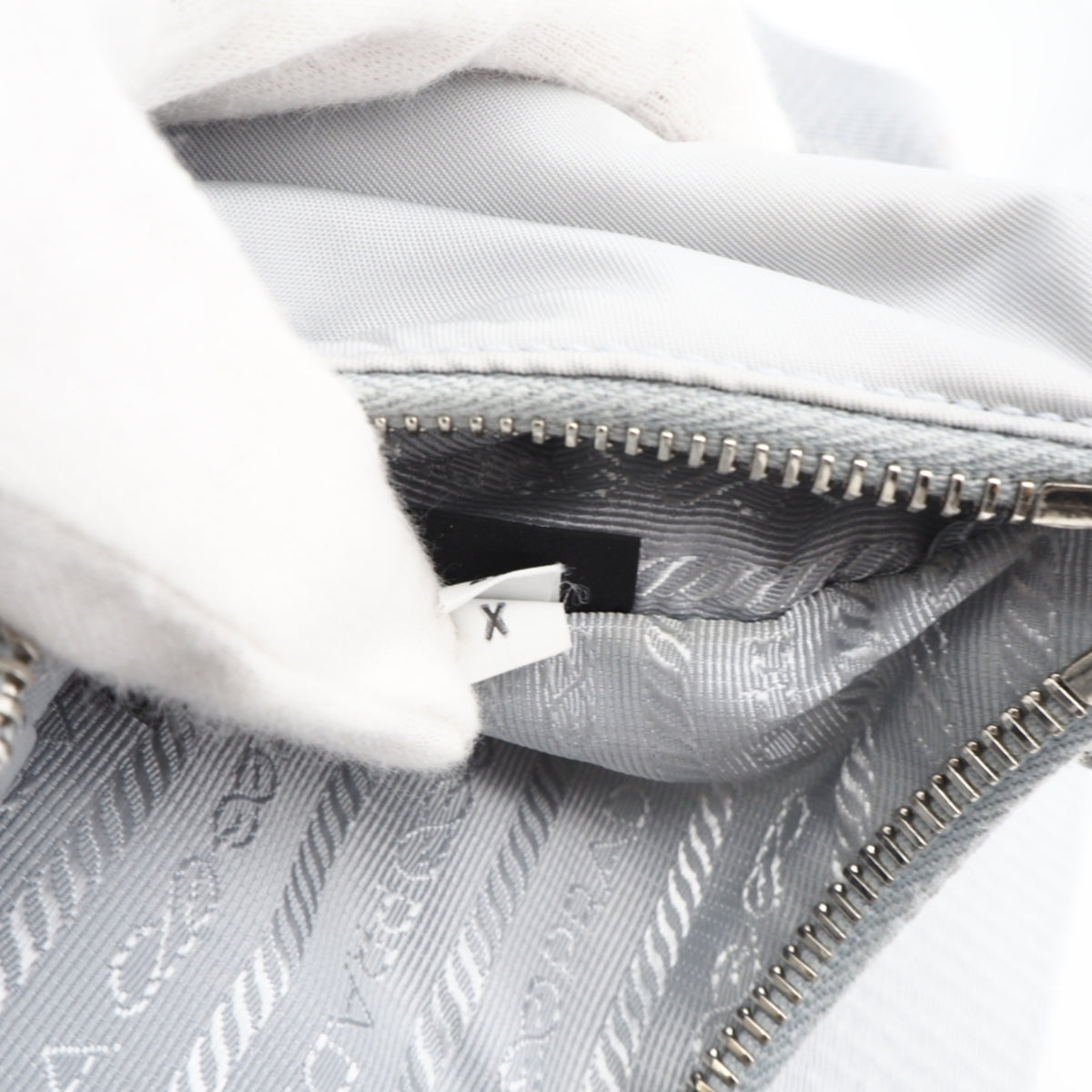Prada Gray Nylon Shoulder Bag (Pre-Owned)