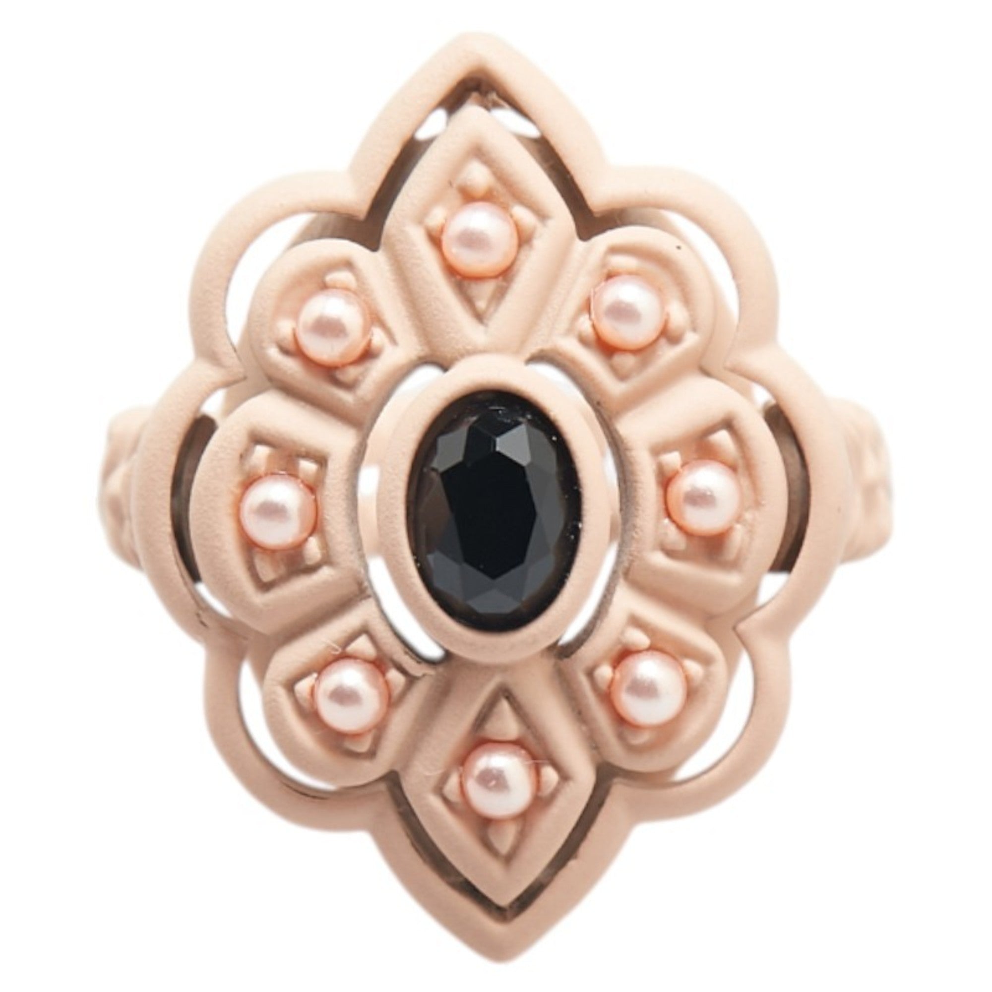 Gucci Pink Artificial Pearl Plastic Band Ring (Pre-Owned)