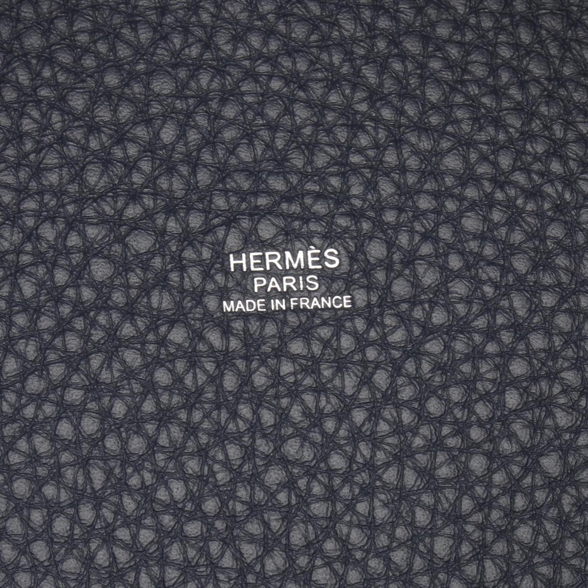 Hermes Blue Nuit Navy Taurillon Clemence Leather Leather Handbag (Pre-Owned)