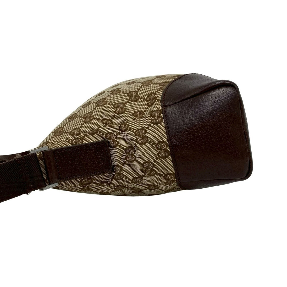 Gucci Brown Canvas Leather Pochette Shoulder Bag (Pre-Owned)