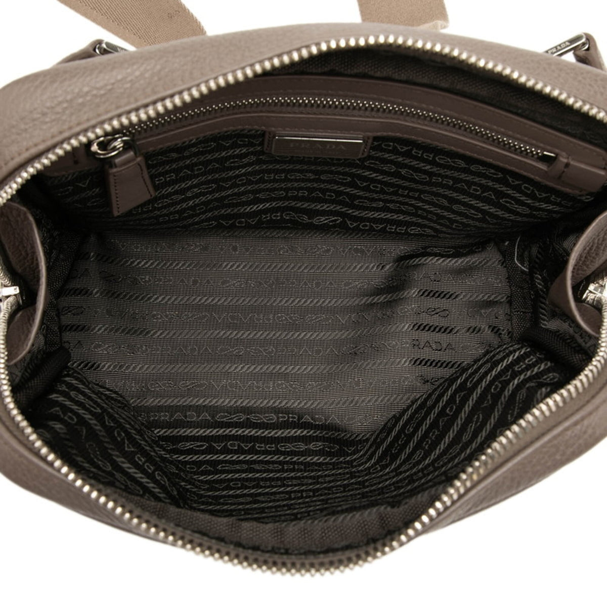 Prada Beige Leather Shoulder Bag Sling Bag (Pre-Owned)