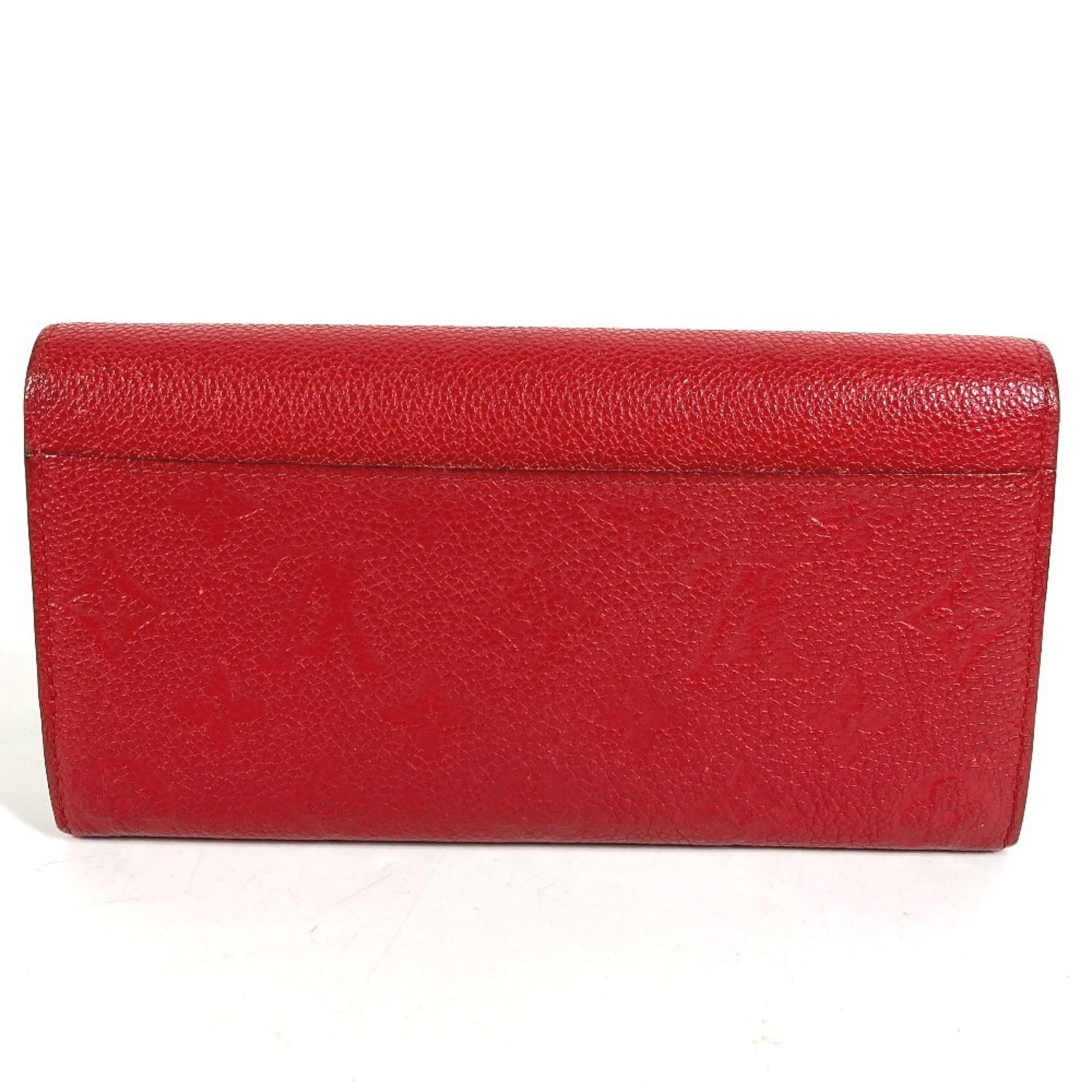 Louis Vuitton Red Color Monogram Empreinte Long Wallet (Bi-Fold) (Pre-Owned)
