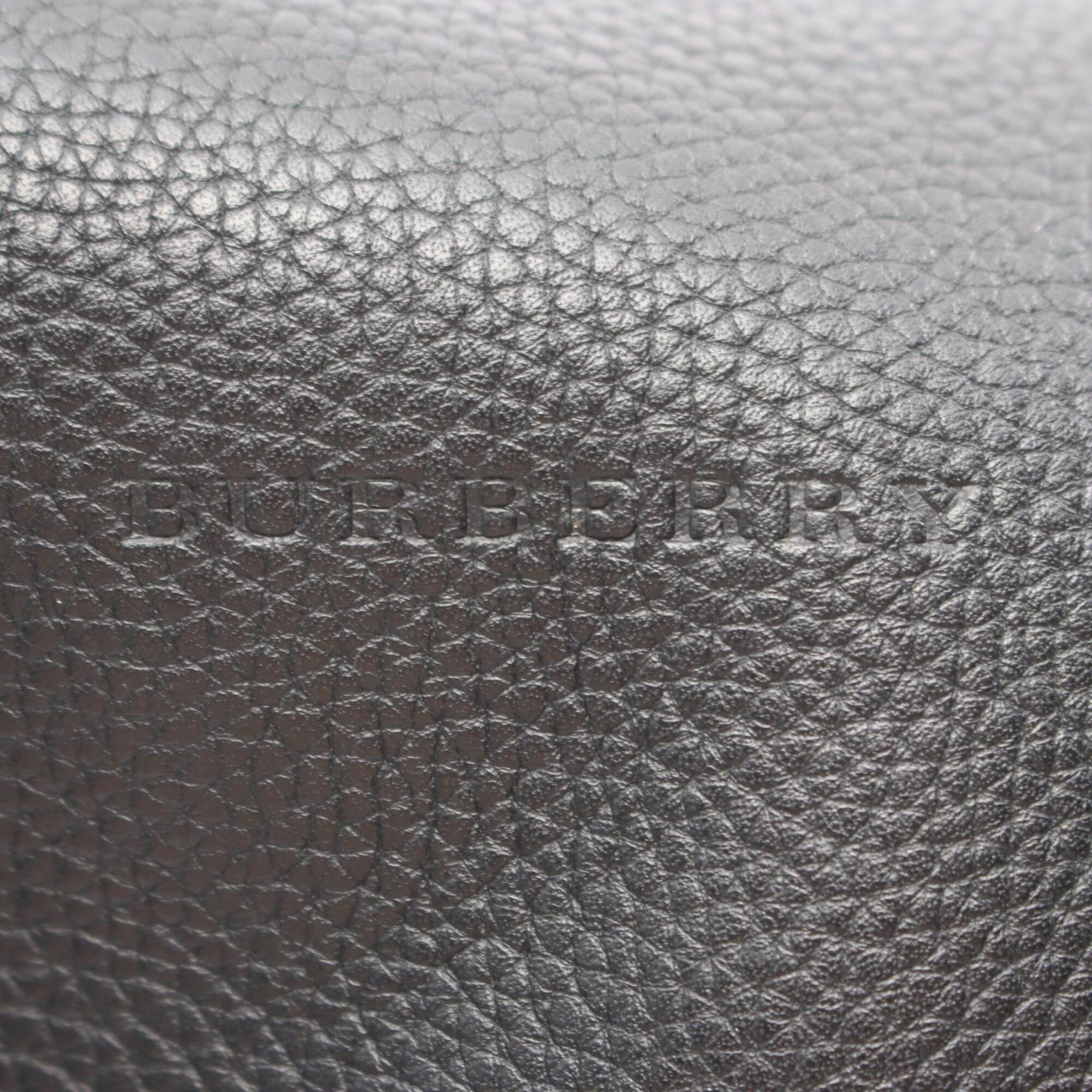 Burberry Black Leather Handbag Shoulder Bag (Pre-Owned)