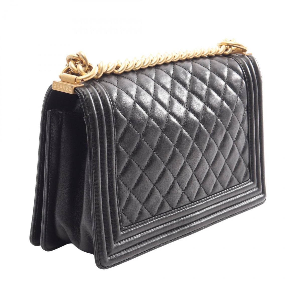 Chanel Black Leather Handbag Shoulder Bag (Pre-Owned)