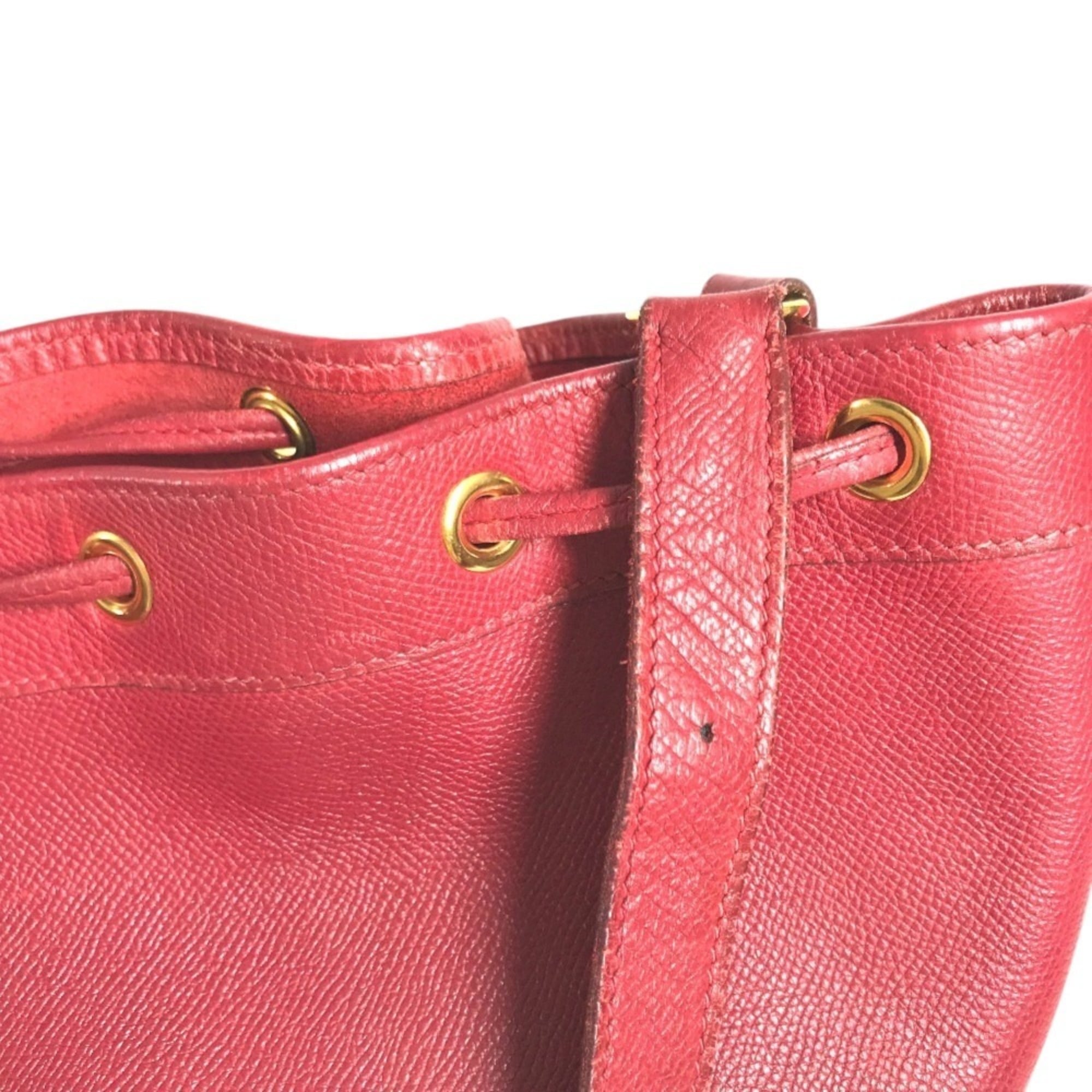 Hermes Red Color Courchevel Leather Shoulder Bag (Pre-Owned)