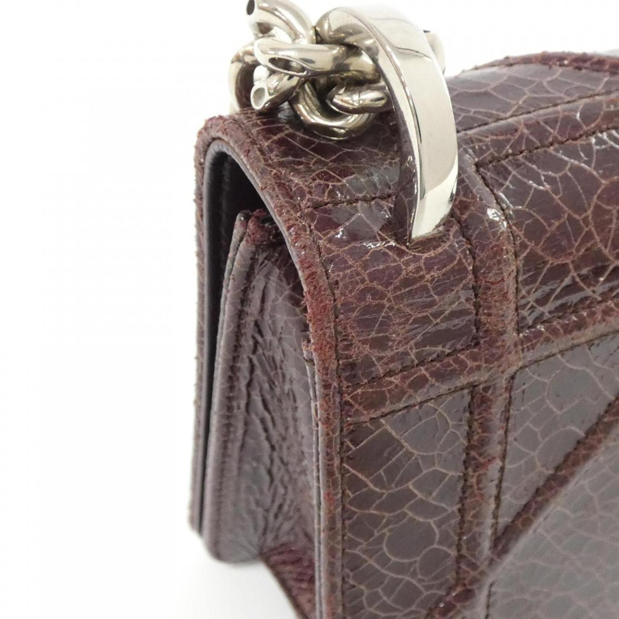 Christian Dior Blue Bordeaux Green Red Color Leather Shoulder Bag (Pre-Owned)