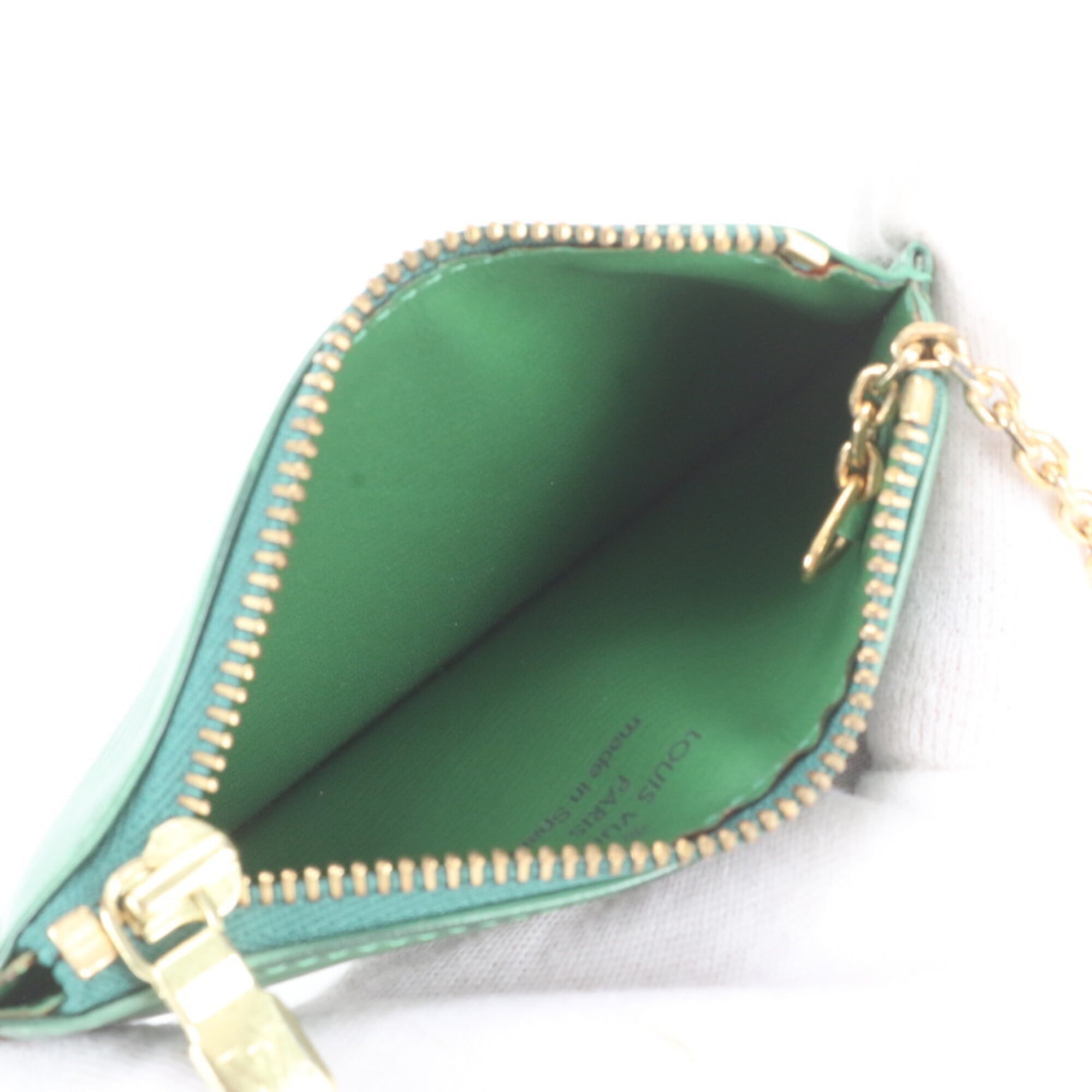 Louis Vuitton Borneo Green Leather Coin Purse/Coin Case (Pre-Owned)