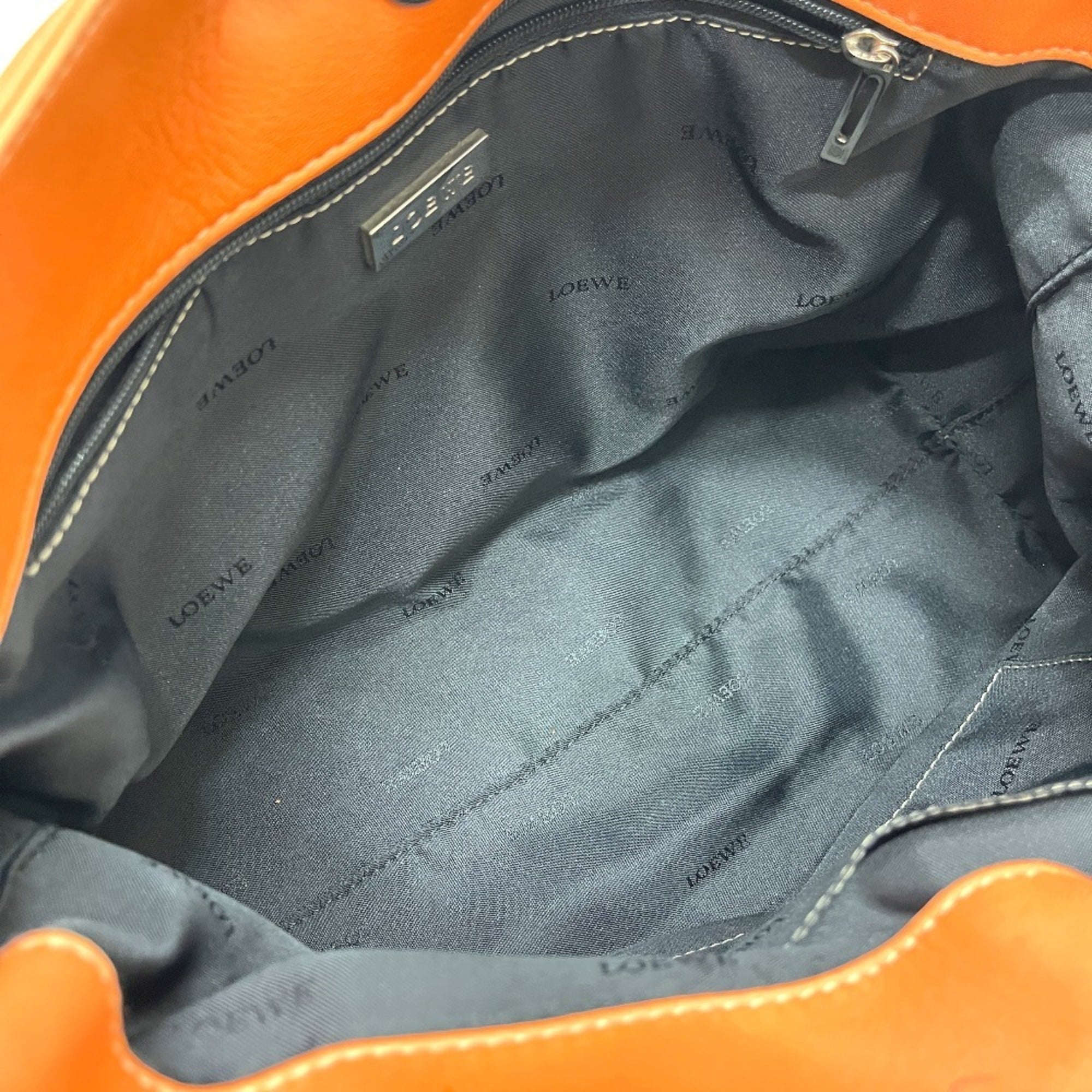 Loewe Amazona Orange Leather Handbag Tote Bag (Pre-Owned)