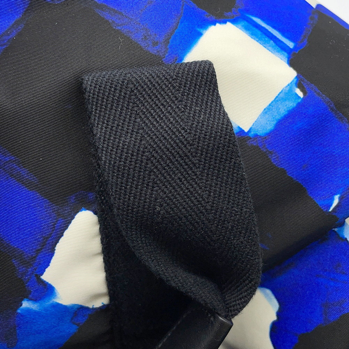 Chanel Black Blue White Nylon Handbag Shoulder Bag Tote Bag (Pre-Owned)