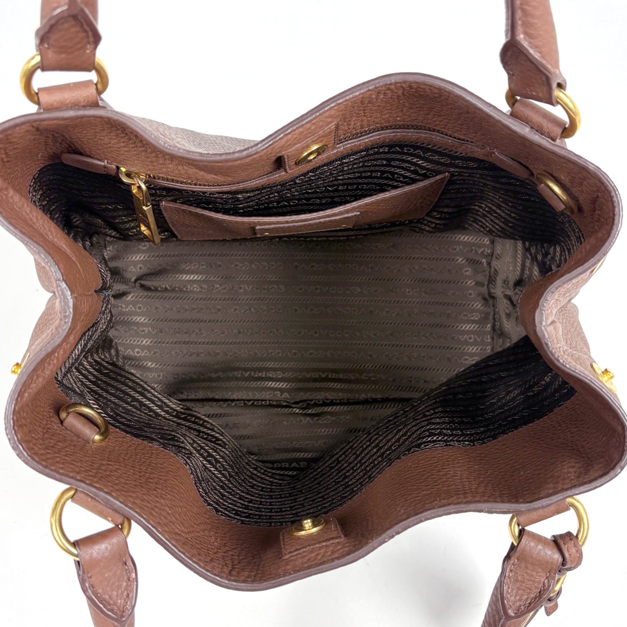 Prada Brown Leather Tote Bag (Pre-Owned)