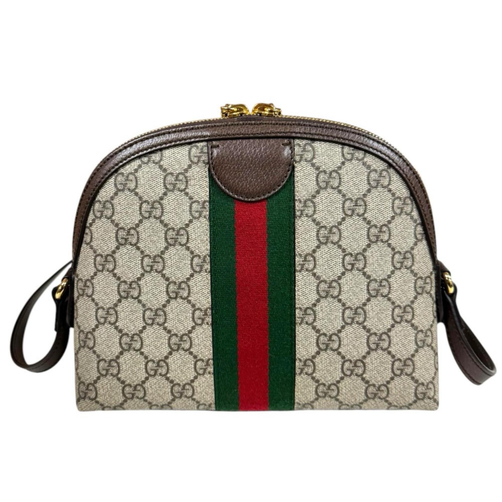 Gucci Beige Brown Gg Supreme Canvas Shoulder Bag (Pre-Owned)