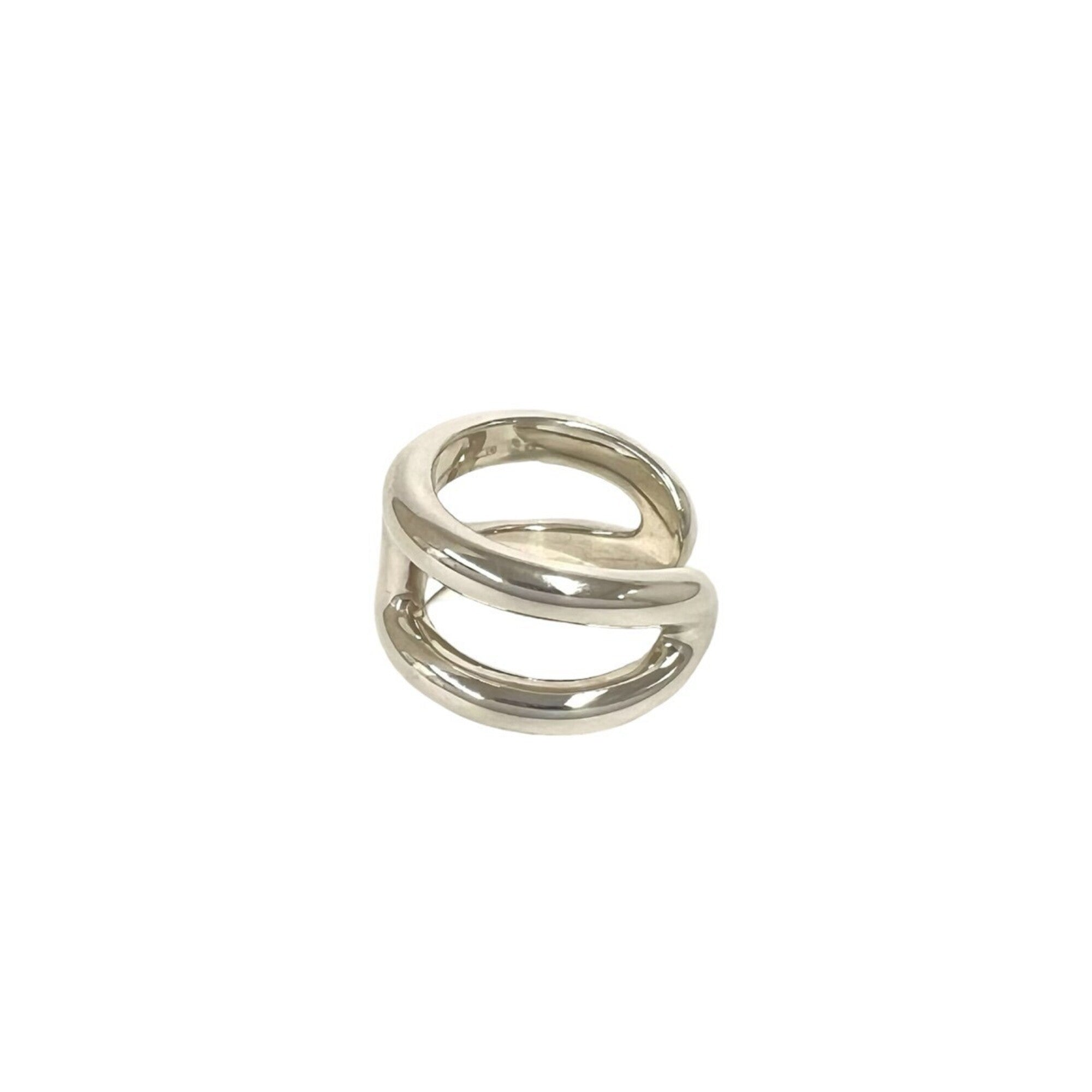 Hermes Silver Silver 925 Band Ring (Pre-Owned)
