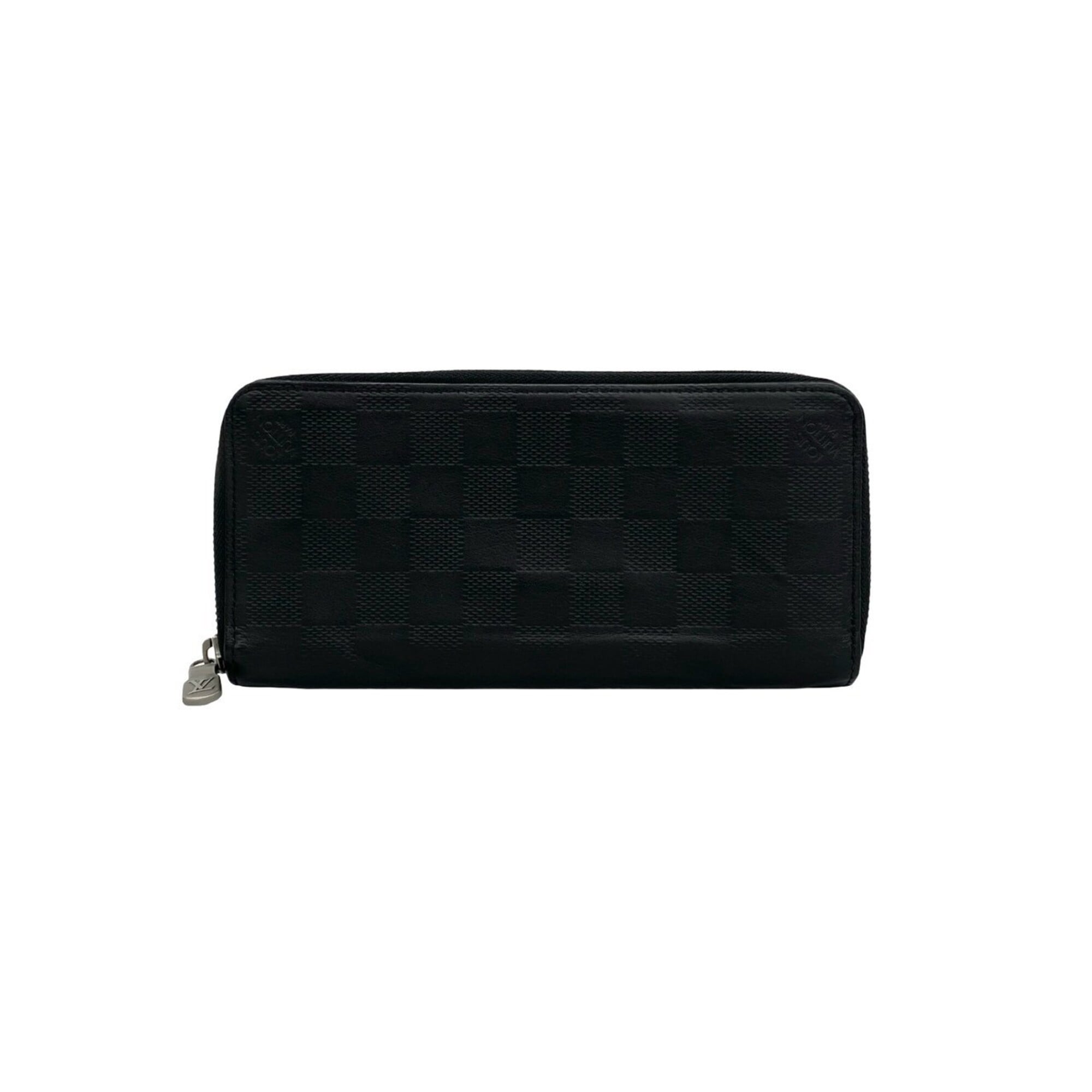 Louis Vuitton Black Leather Long Wallet (Bi-Fold) (Pre-Owned)